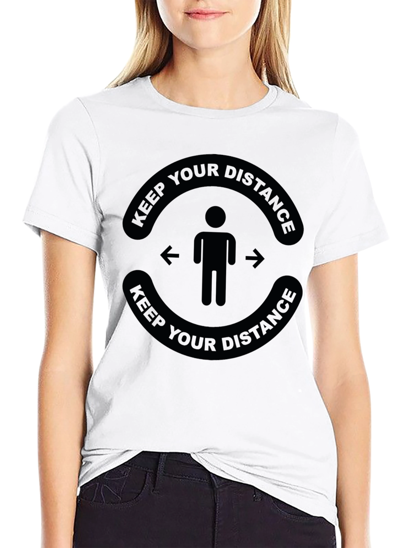 Keep Your Distance T-Shirt - Black Social Distancing Tee