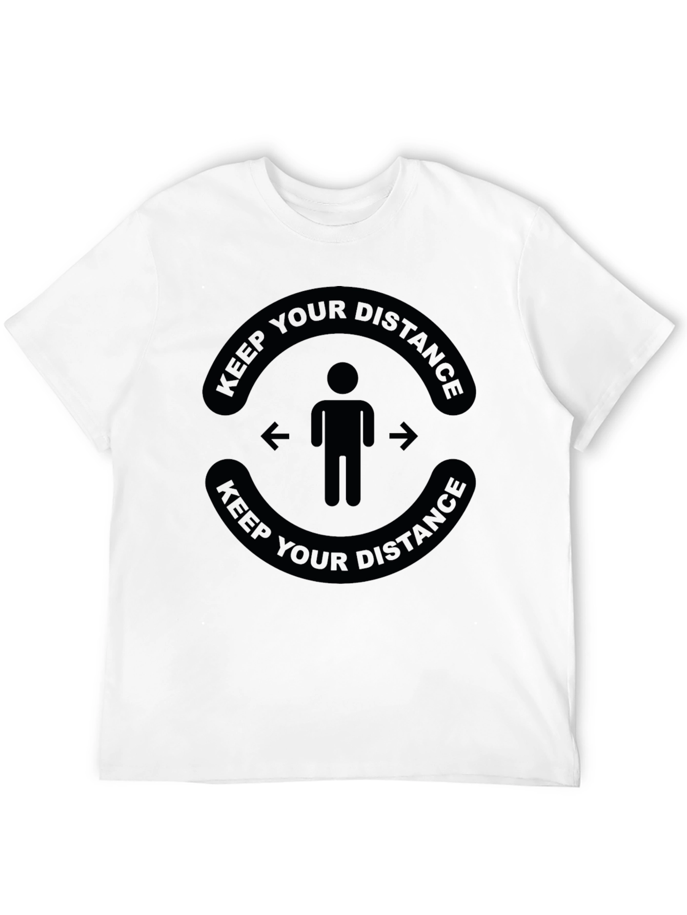 Keep Your Distance T-Shirt - Black Social Distancing Tee