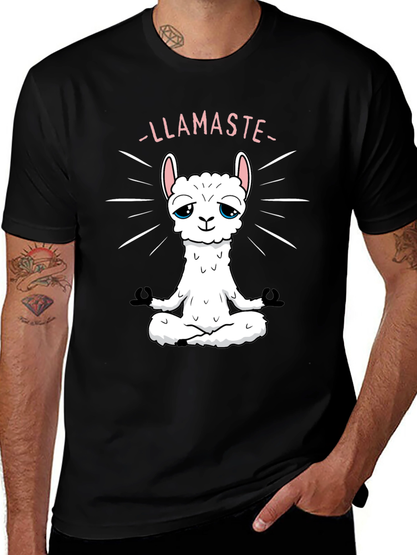 Llamaste Yoga Black T-Shirt