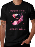 Grumpy Flamingo T-Shirt - Slaps Annoying People
