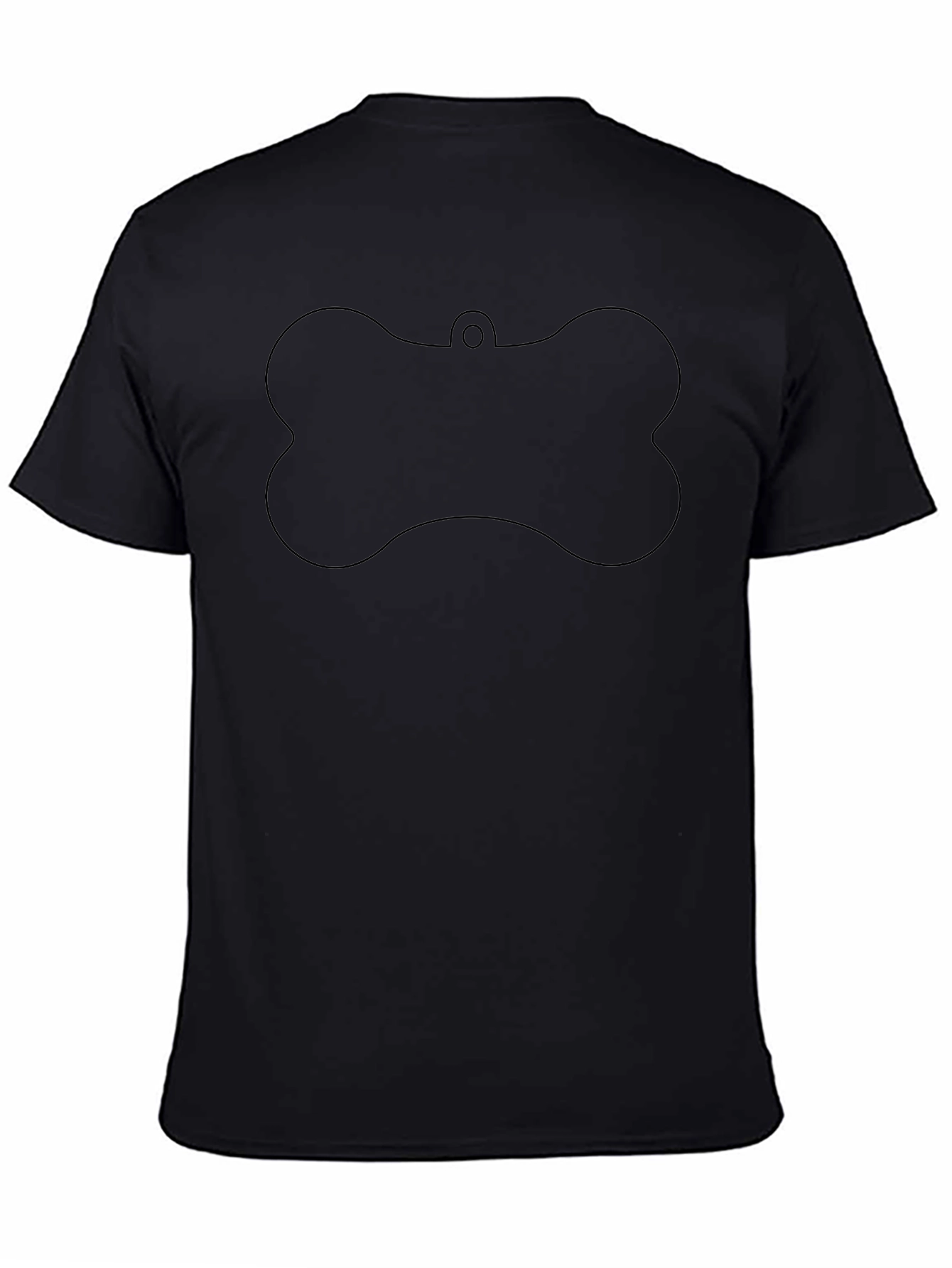 Mens Black Dog Bone Tag T-Shirt
