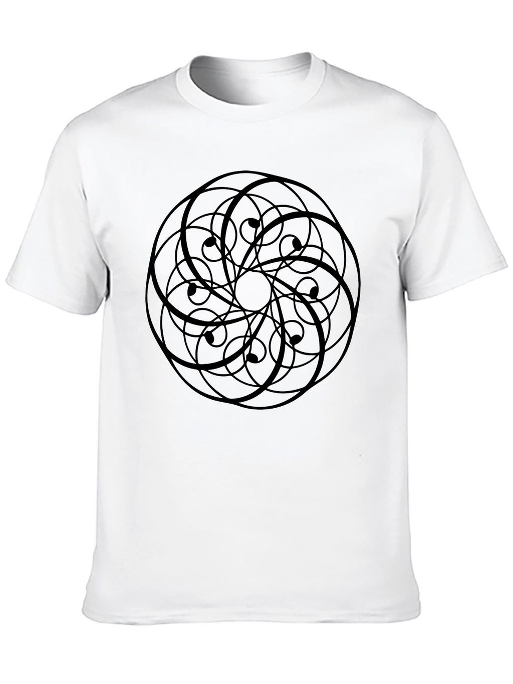Abstract Geometric Print Black T-Shirt
