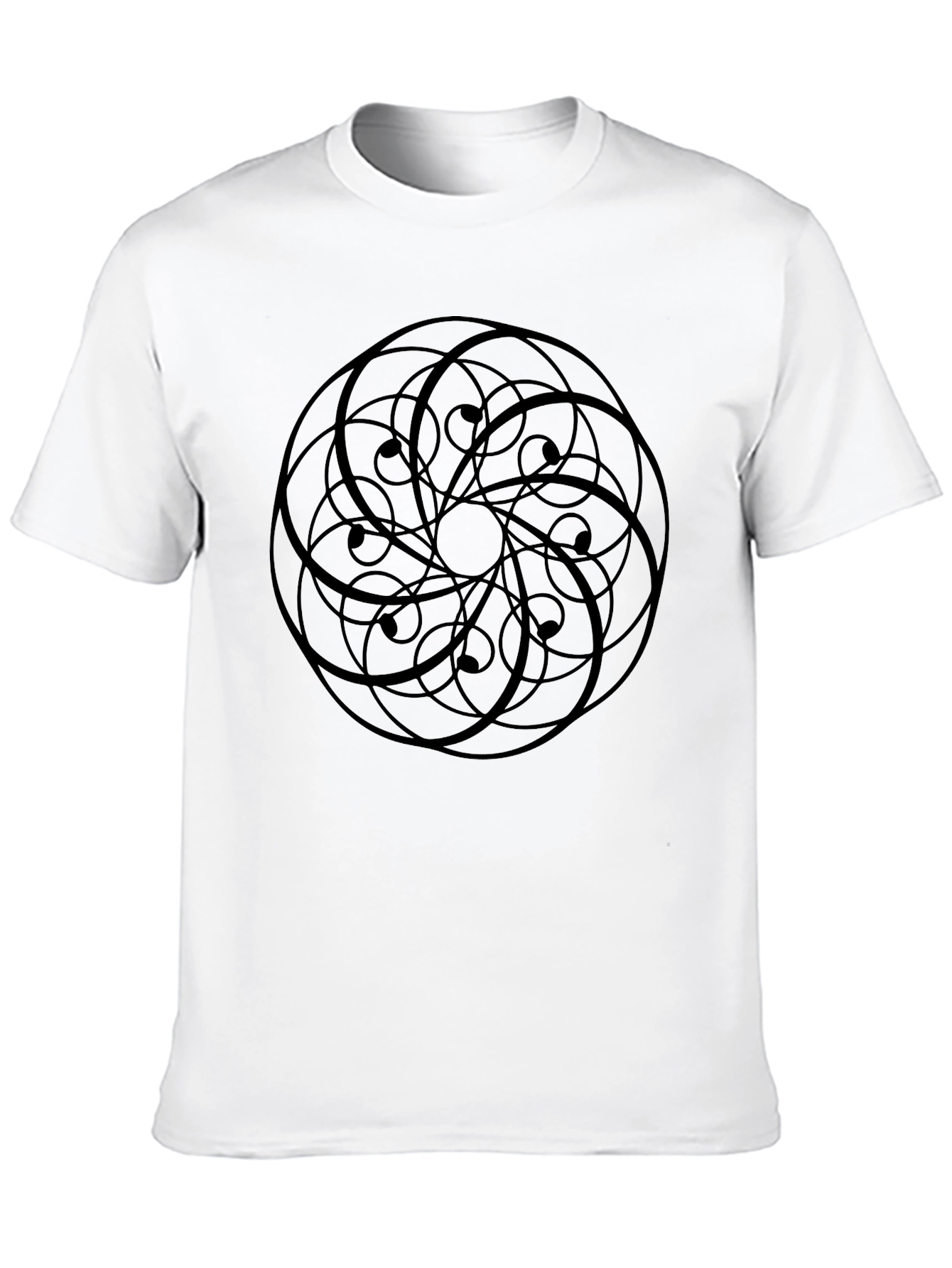 Abstract Geometric Print Black T-Shirt