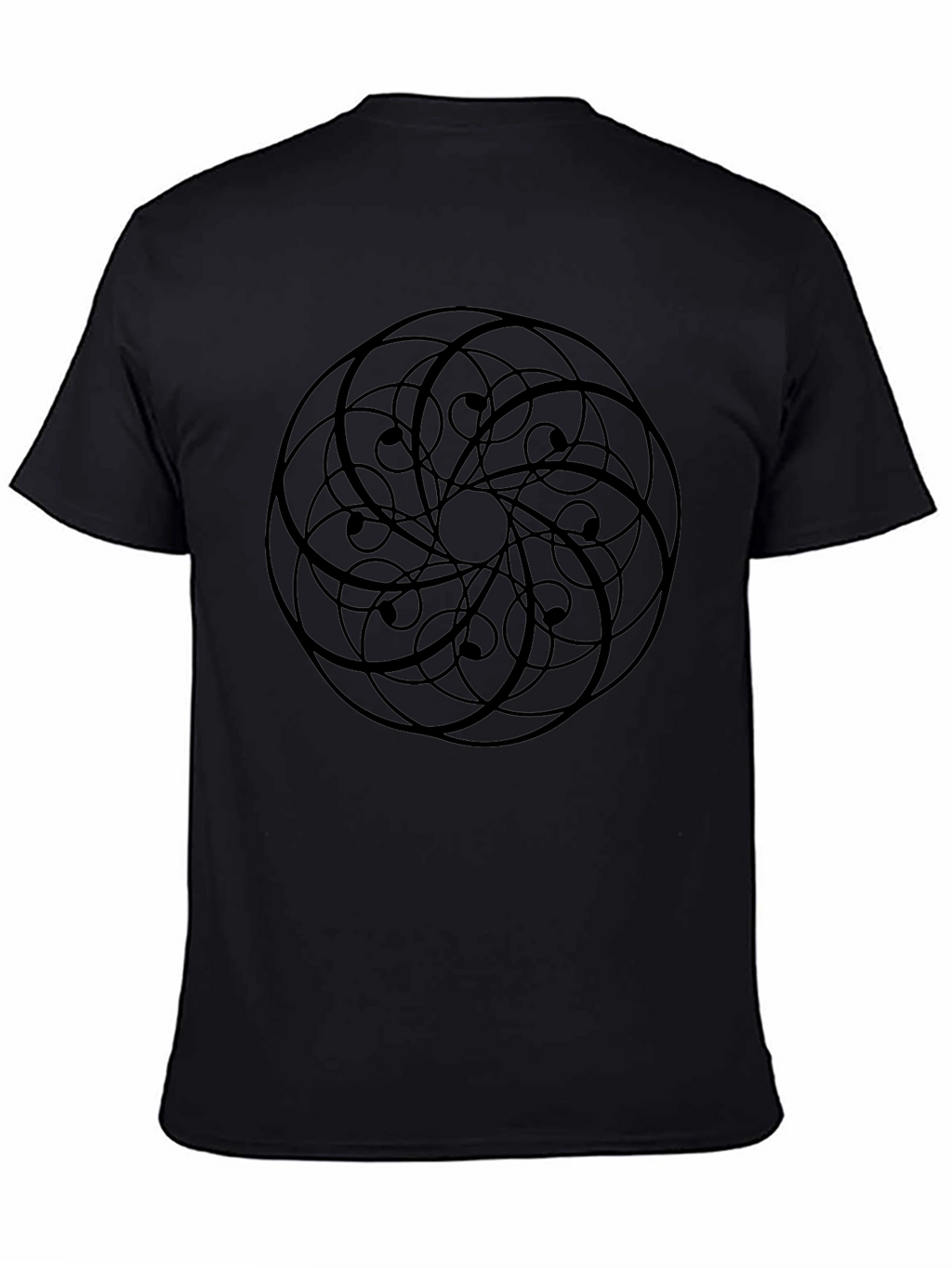 Abstract Geometric Print Black T-Shirt