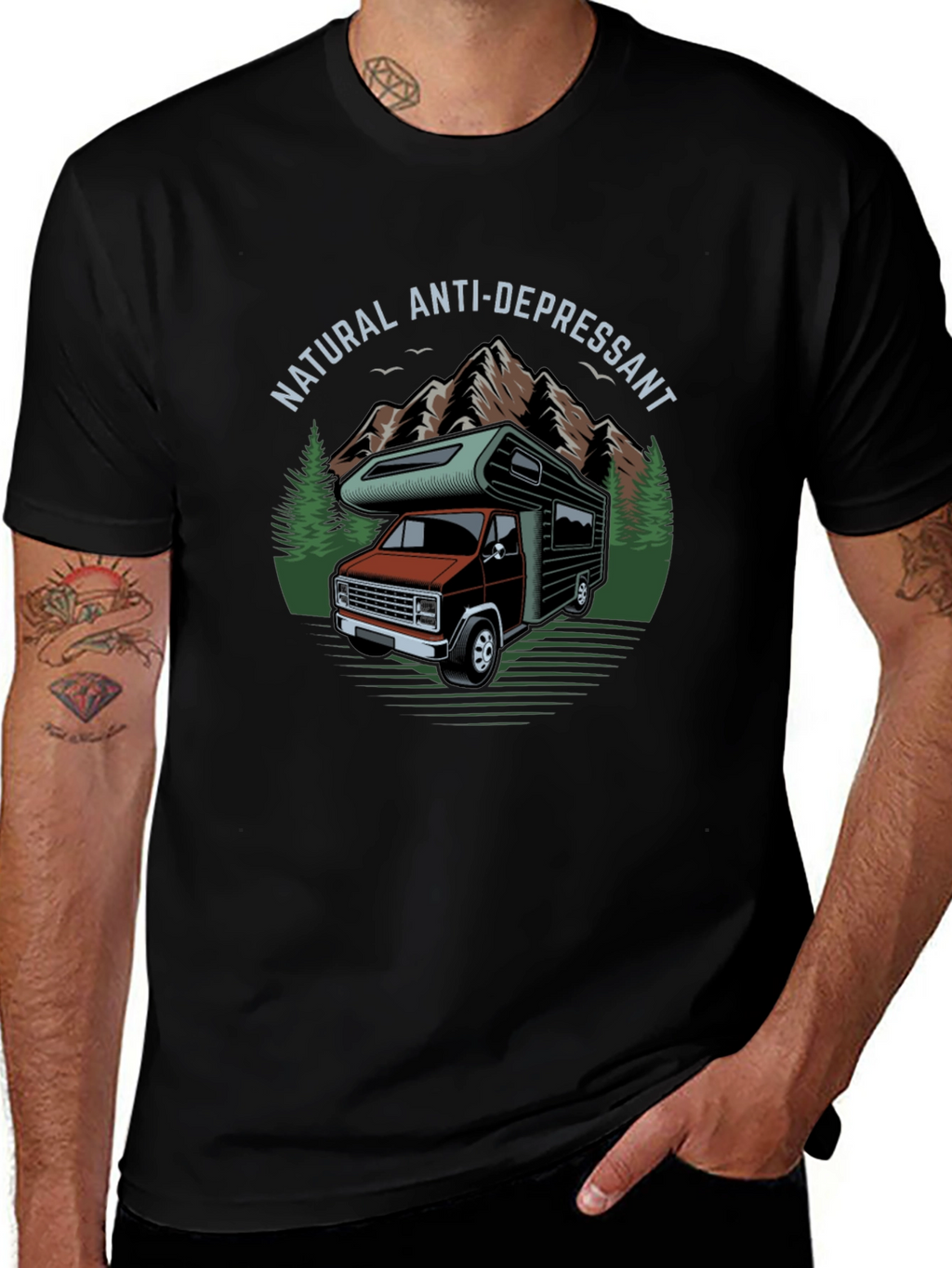 Natural Anti-Depressant Camper Van Graphic T-Shirt