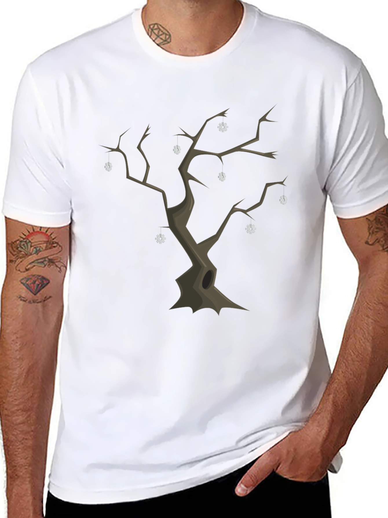 Spooky Tree Graphic Tee - Unique Halloween Shirt