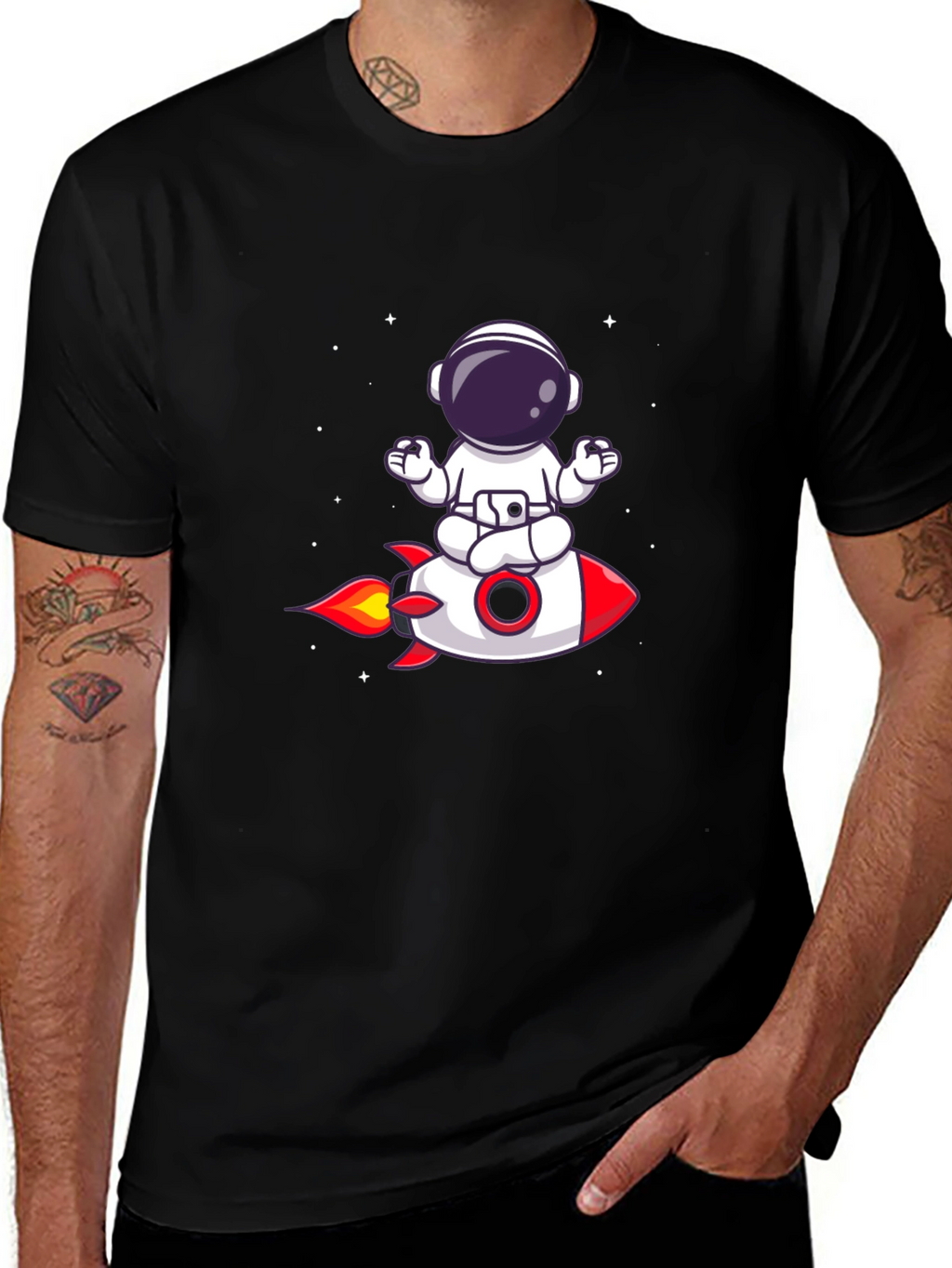 Astronaut Meditation Rocket T-Shirt