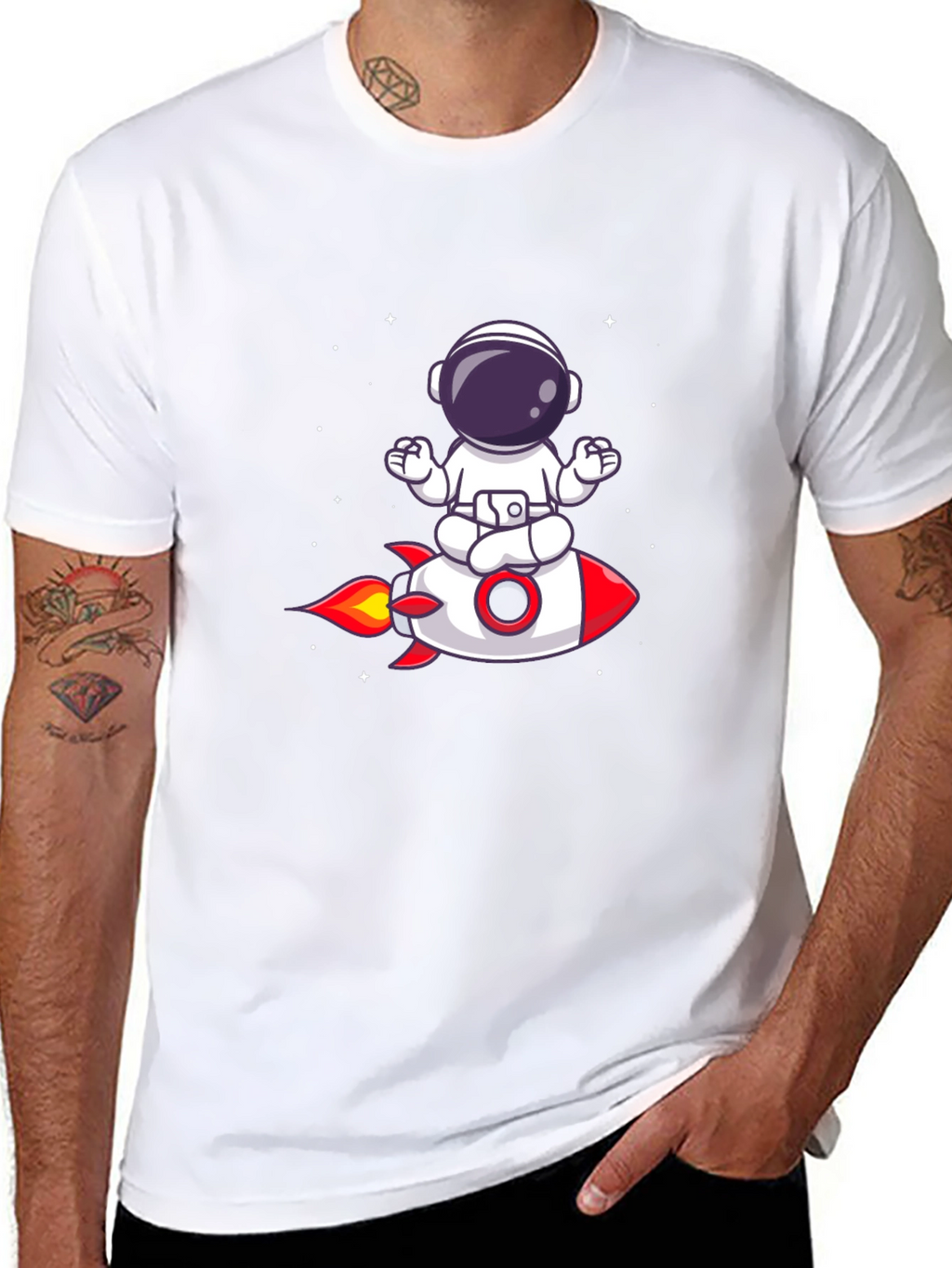 Astronaut Meditation Rocket T-Shirt
