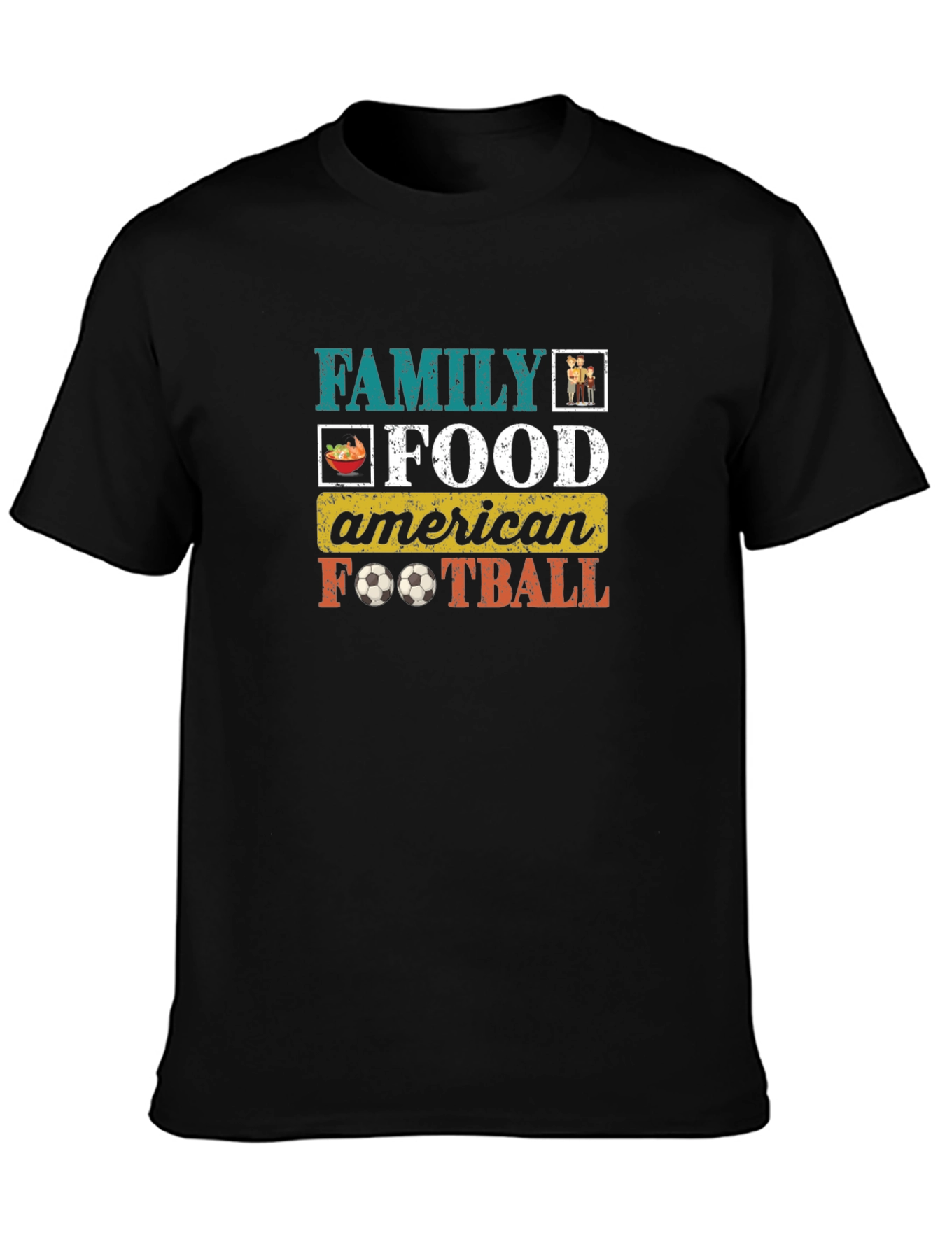 Family Food American Football Graphic T-Shirt