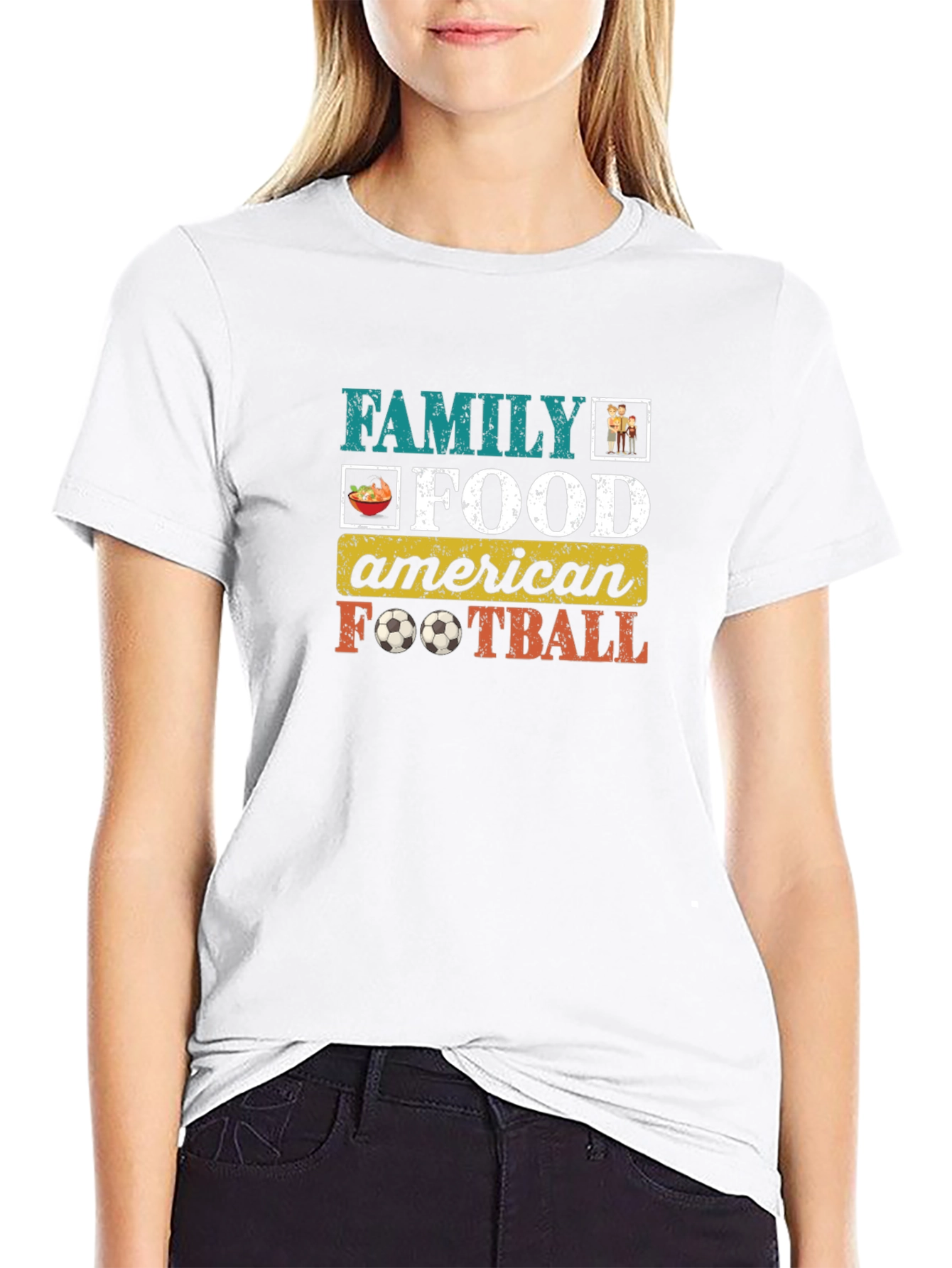 Family Food American Football Graphic T-Shirt