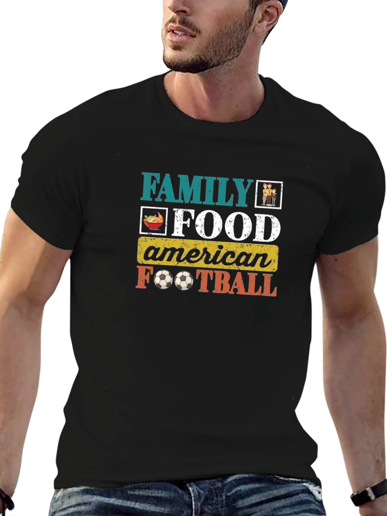 Family Food American Football Graphic T-Shirt