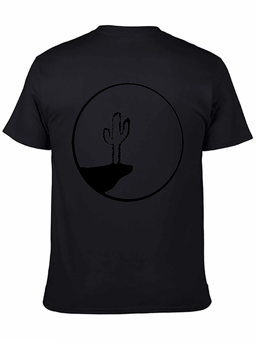 Cactus Silhouette Graphic Tee - Black Cotton