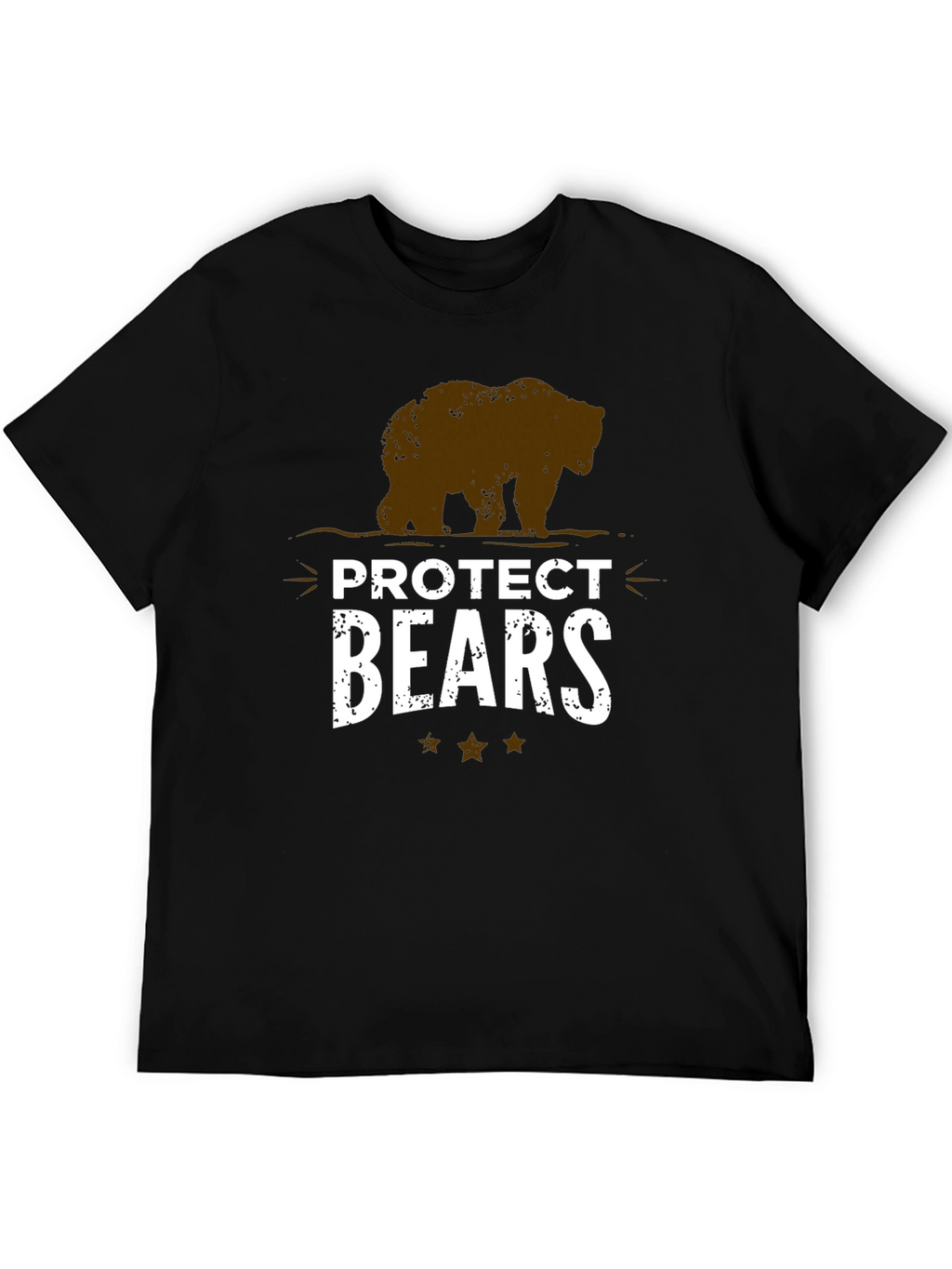 Protect Bears Graphic Tee - Black Cotton Blend