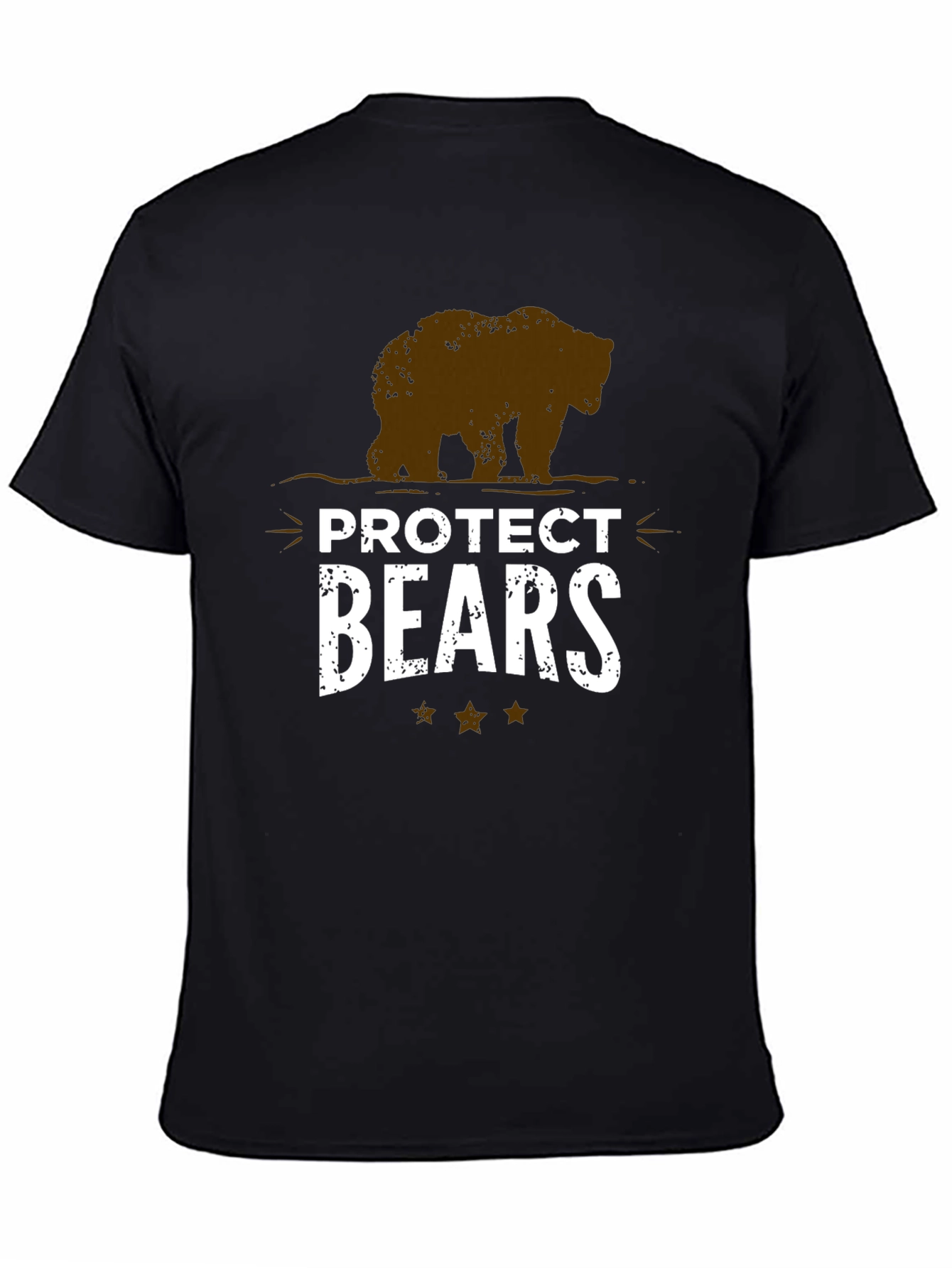 Protect Bears Graphic Tee - Black Cotton Blend