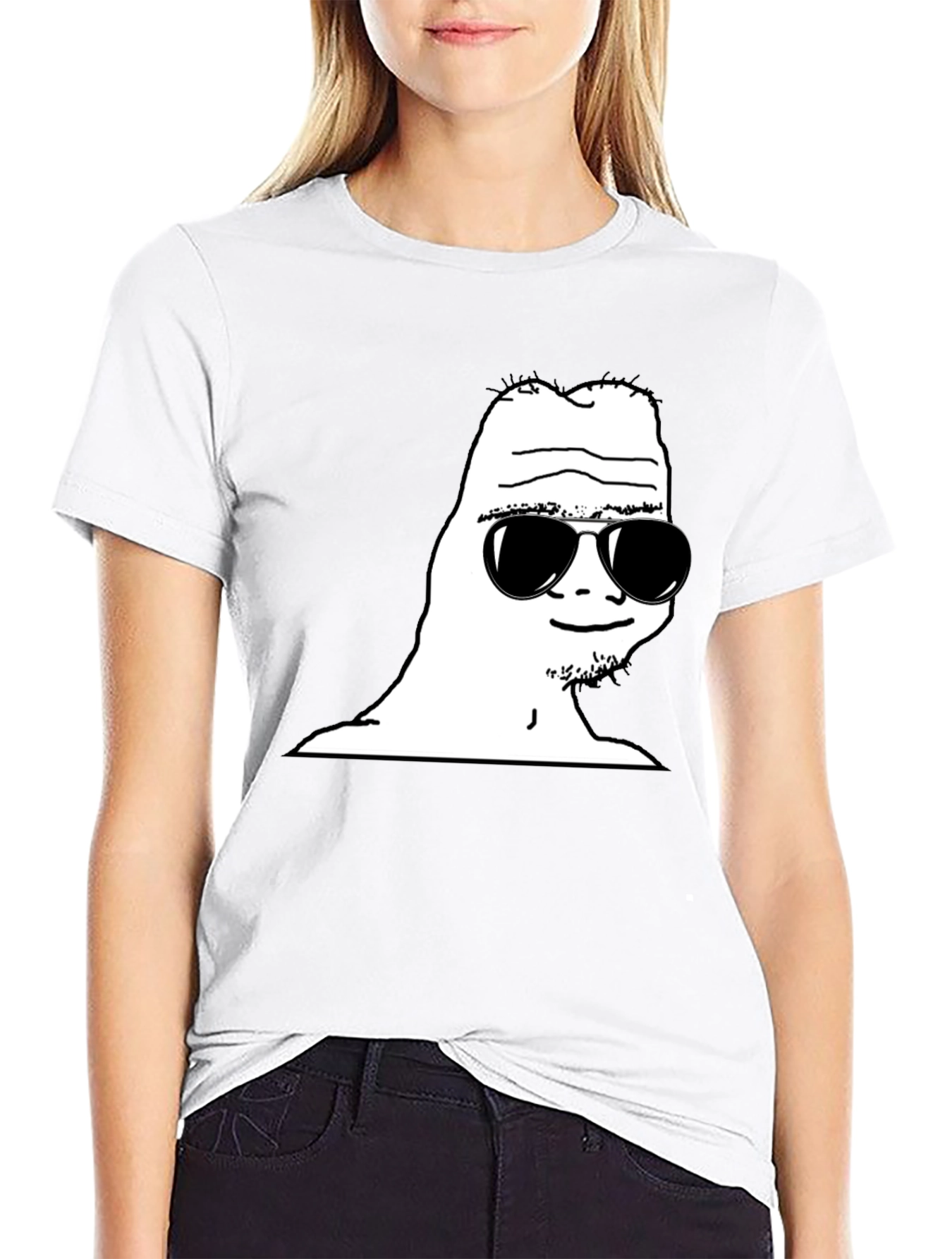 Cool Wojak Graphic Tee - Black T-Shirt