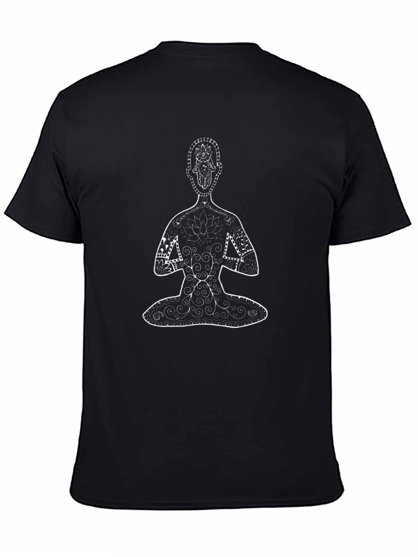 Yoga Pose Graphic Tee - Black Cotton Comfort