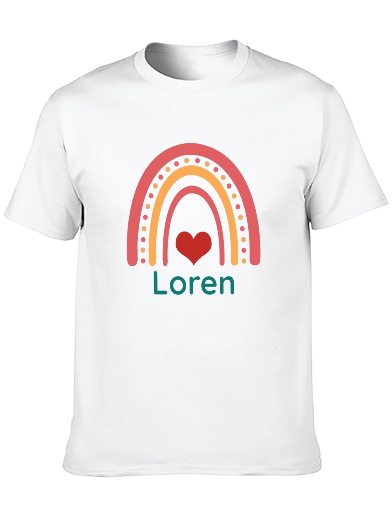 Loren Rainbow Heart Personalized T-Shirt
