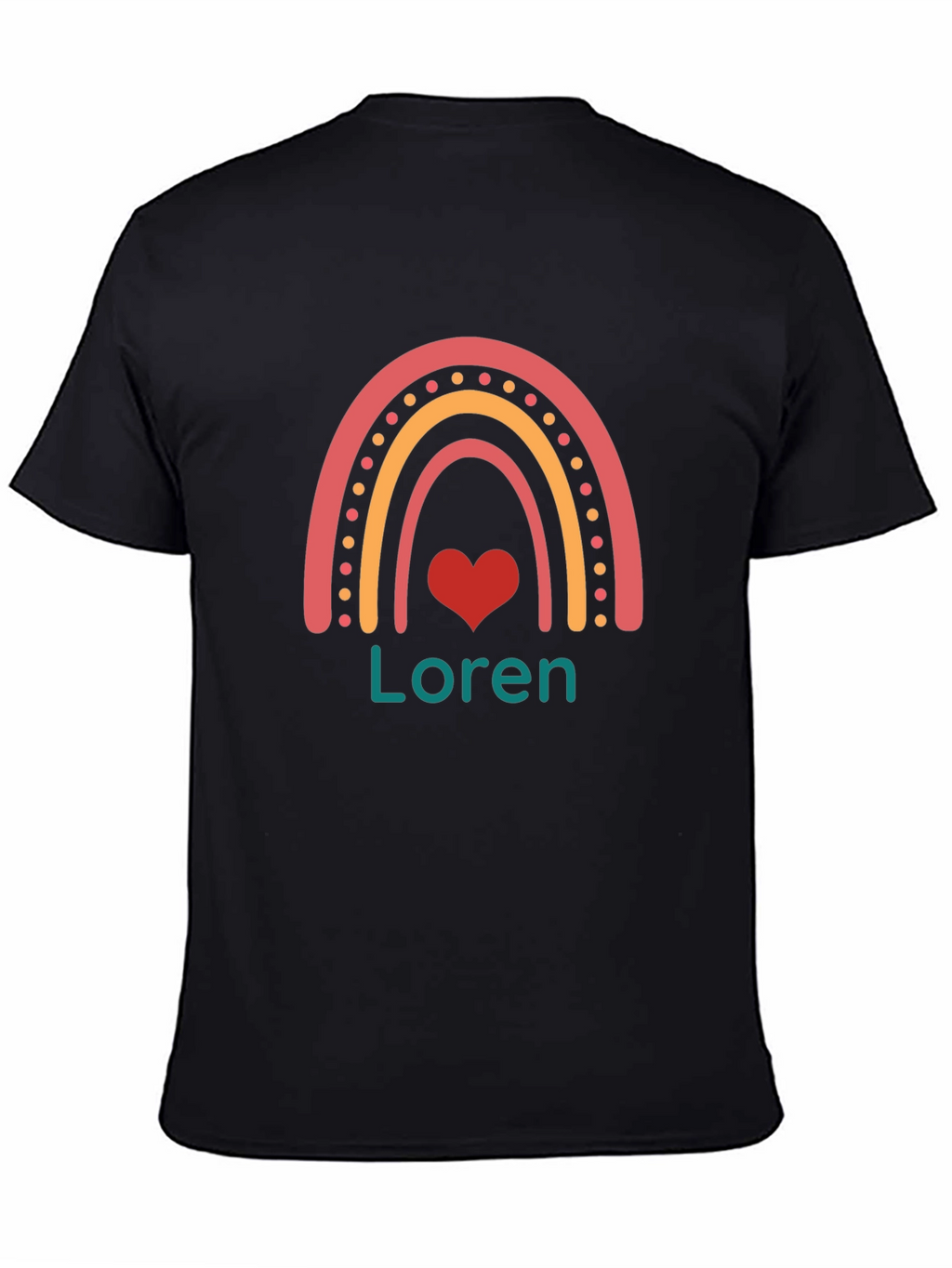 Loren Rainbow Heart Personalized T-Shirt