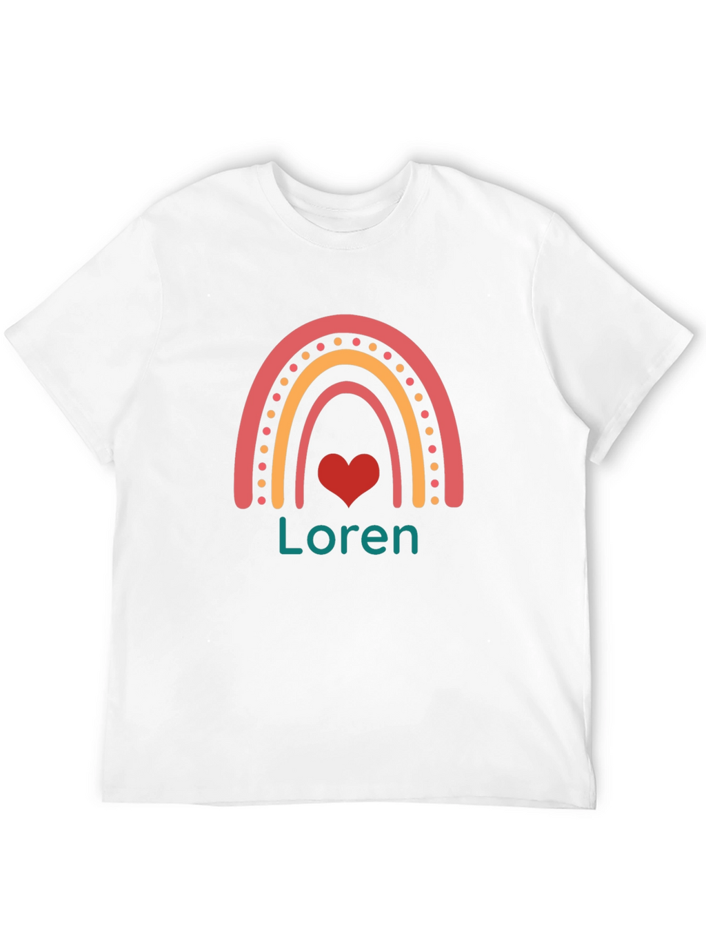 Loren Rainbow Heart Personalized T-Shirt