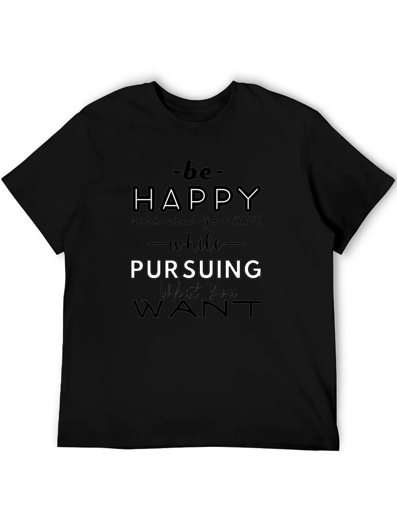 Inspirational Graphic Tee - Be Happy