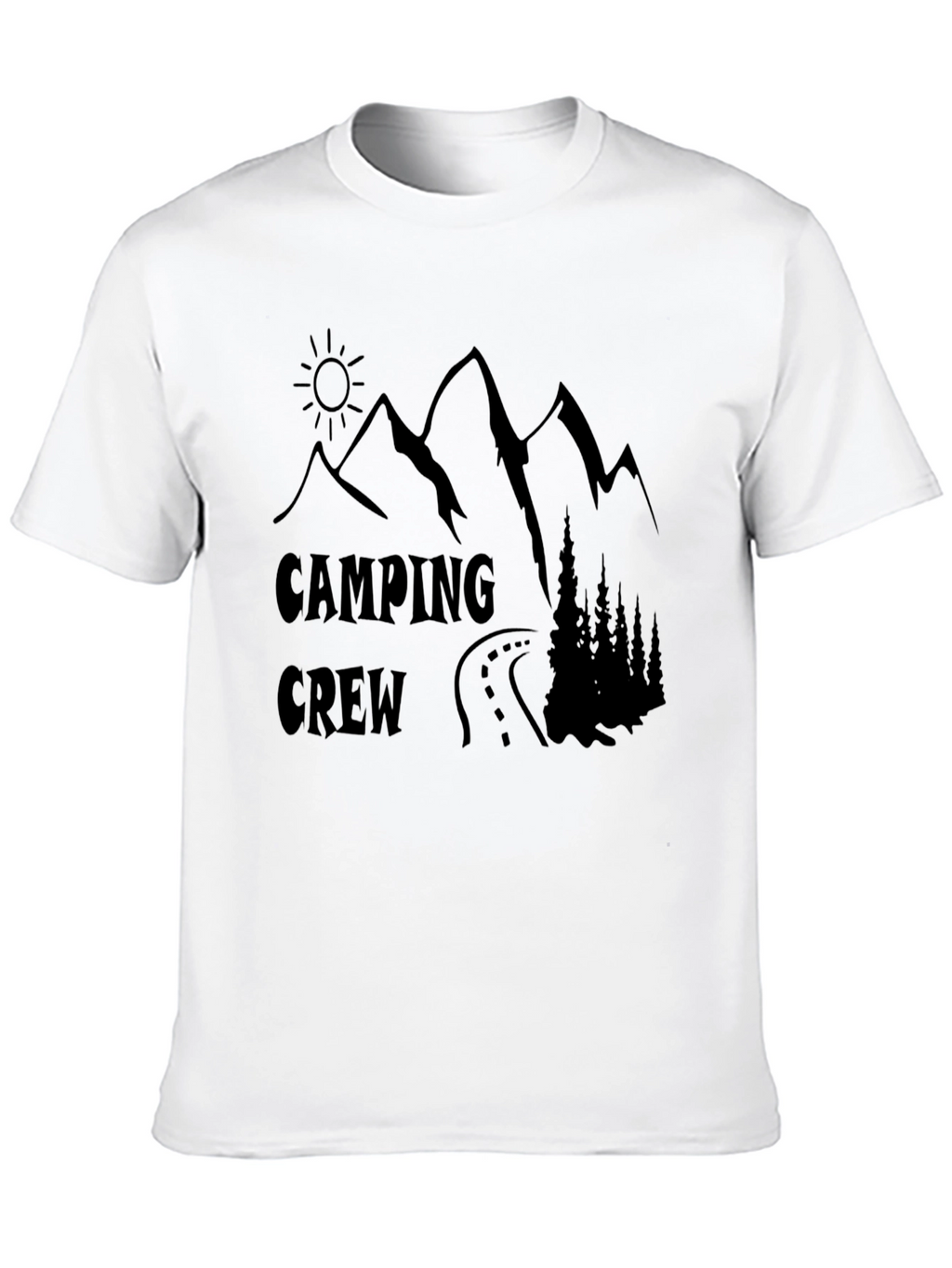 Camping Crew Black Graphic Tee