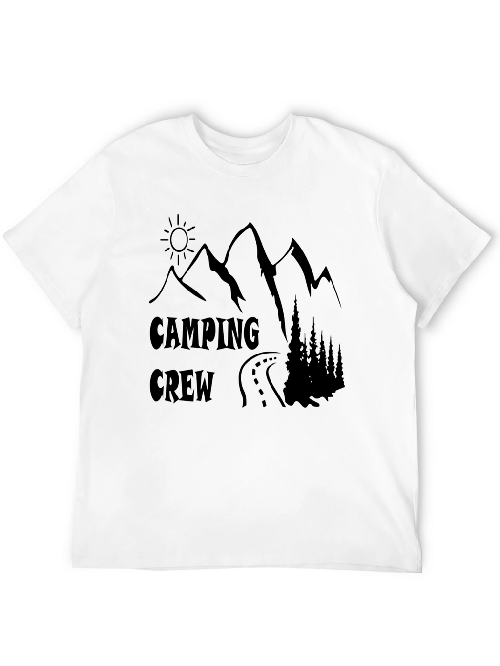 Camping Crew Black Graphic Tee