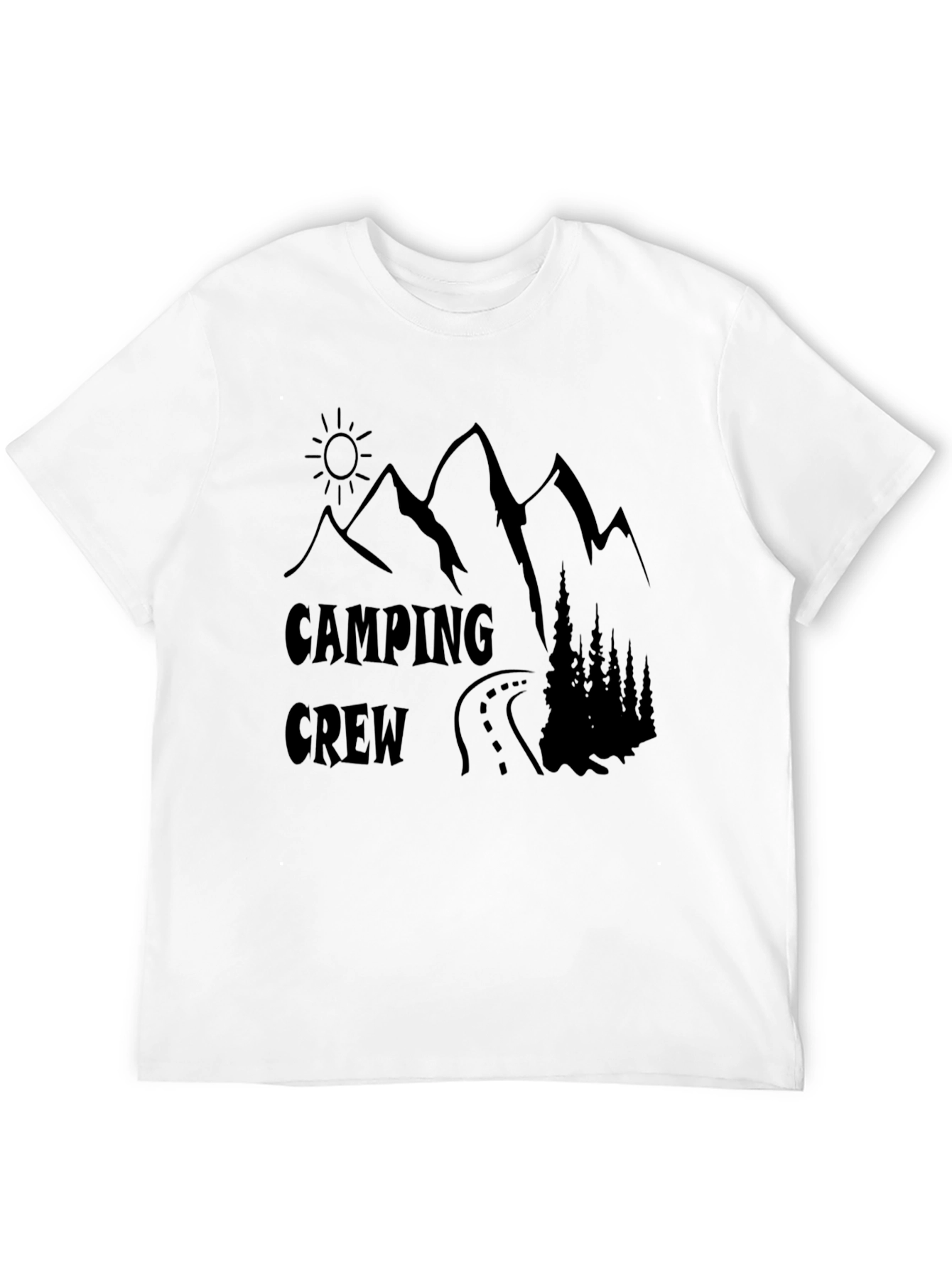 Camping Crew Black Graphic Tee