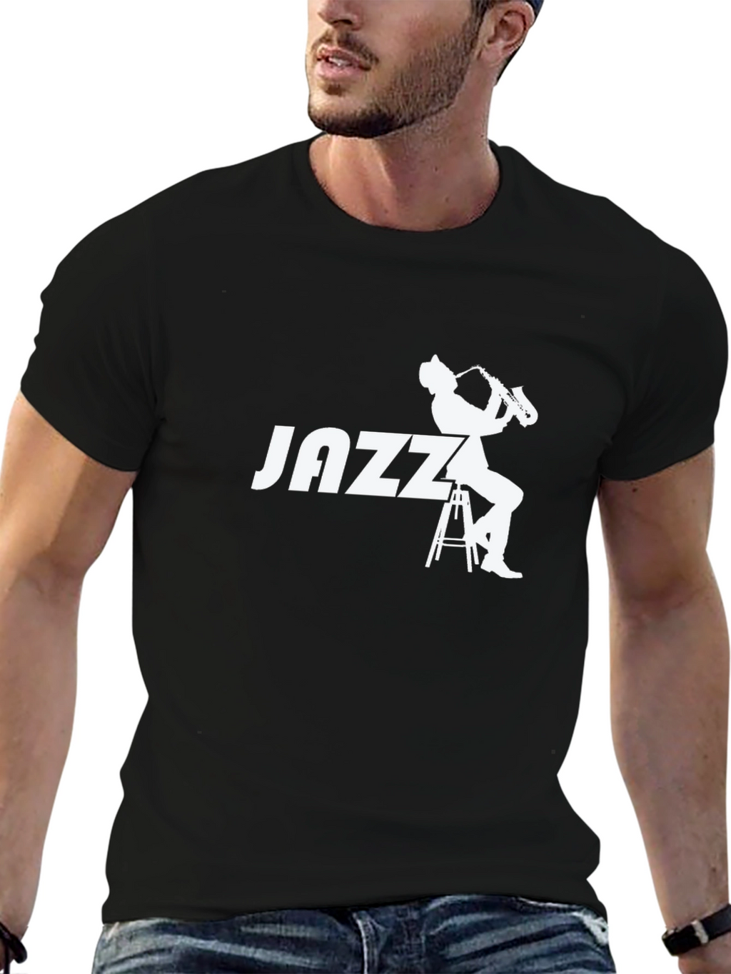 Jazz Musician Graphic Tee - Black