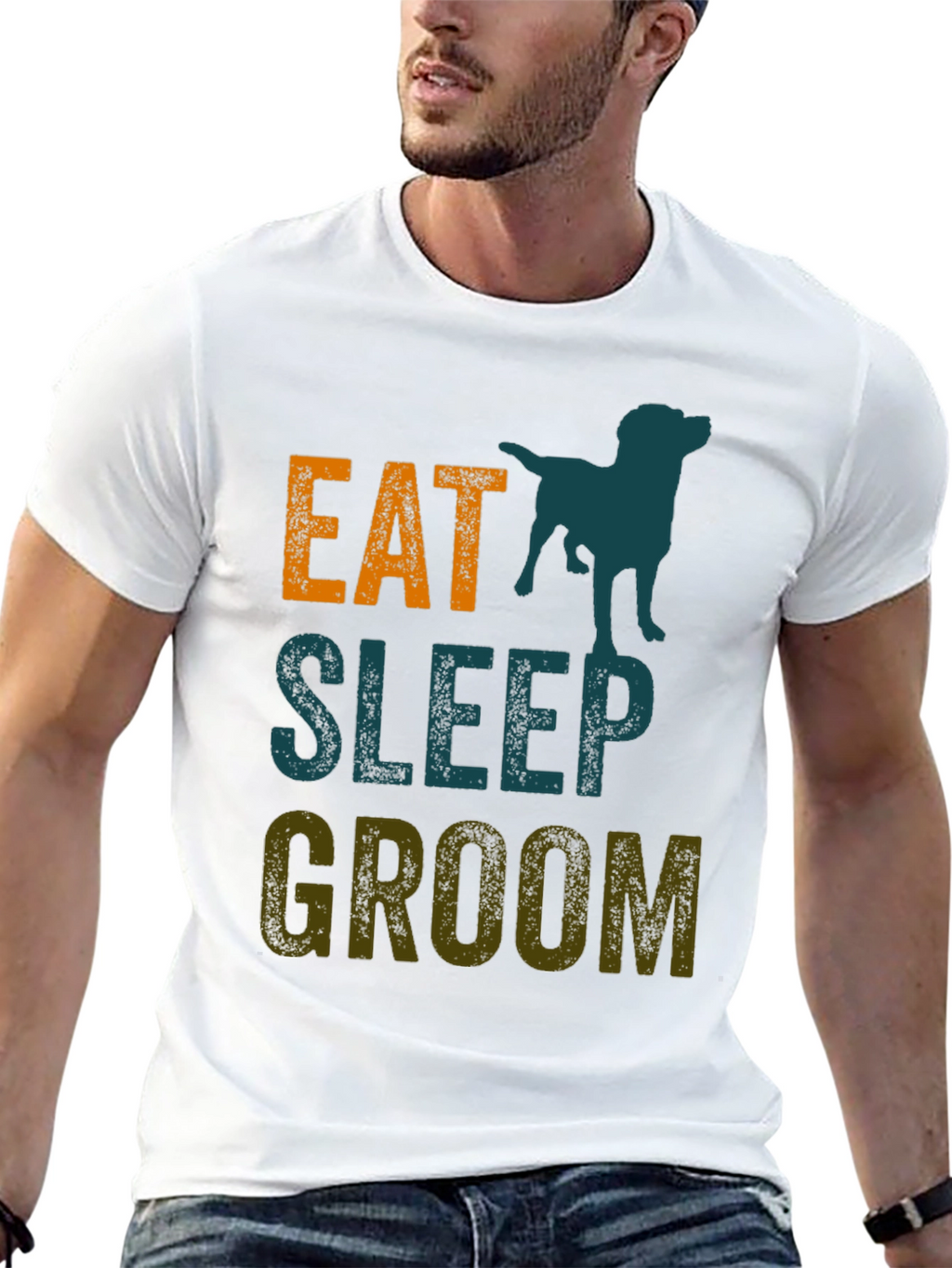 Eat Sleep Groom Dog T-Shirt - Pet Lover Tee