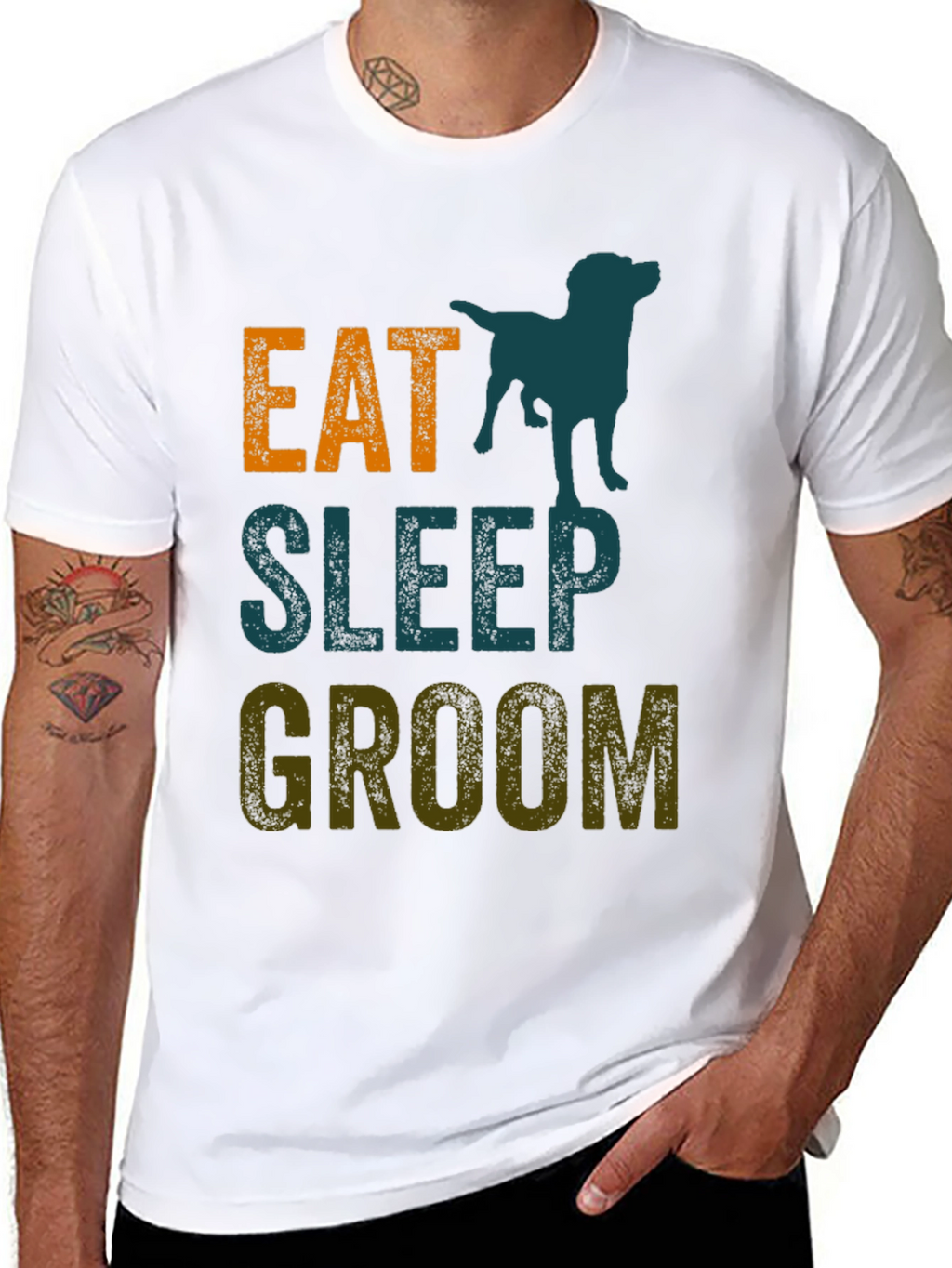 Eat Sleep Groom Dog T-Shirt - Pet Lover Tee