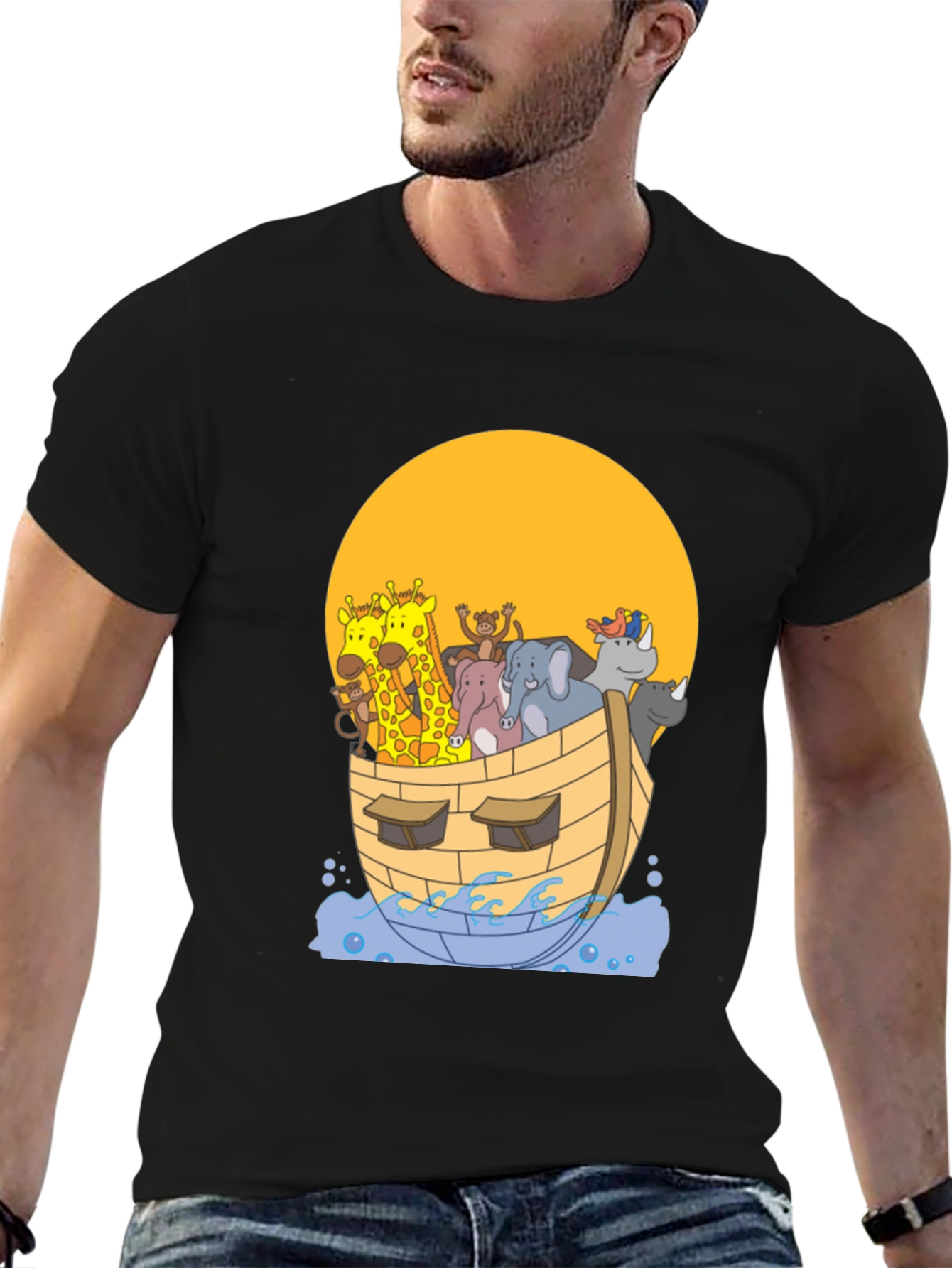 Noahs Ark Graphic Tee - Whimsical Animal Print Shirt