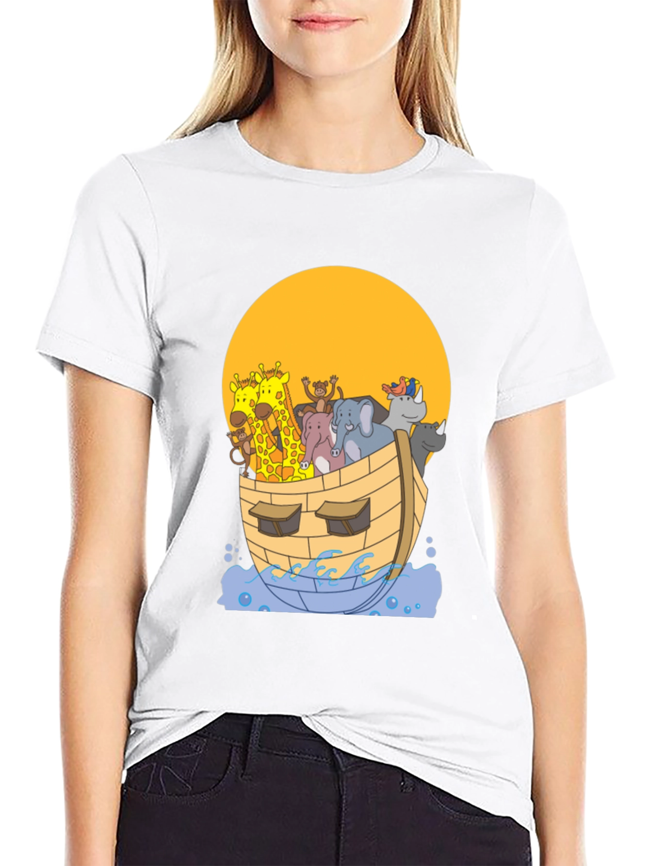 Noahs Ark Graphic Tee - Whimsical Animal Print Shirt