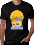 Noahs Ark Graphic Tee - Whimsical Animal Print Shirt