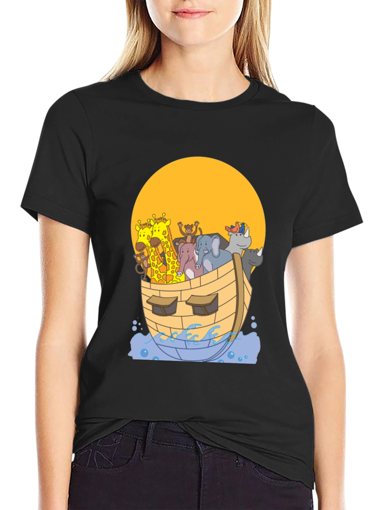 Noahs Ark Graphic Tee - Whimsical Animal Print Shirt