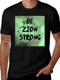 Be Zion Strong Graphic T-Shirt - Black Cotton Tee