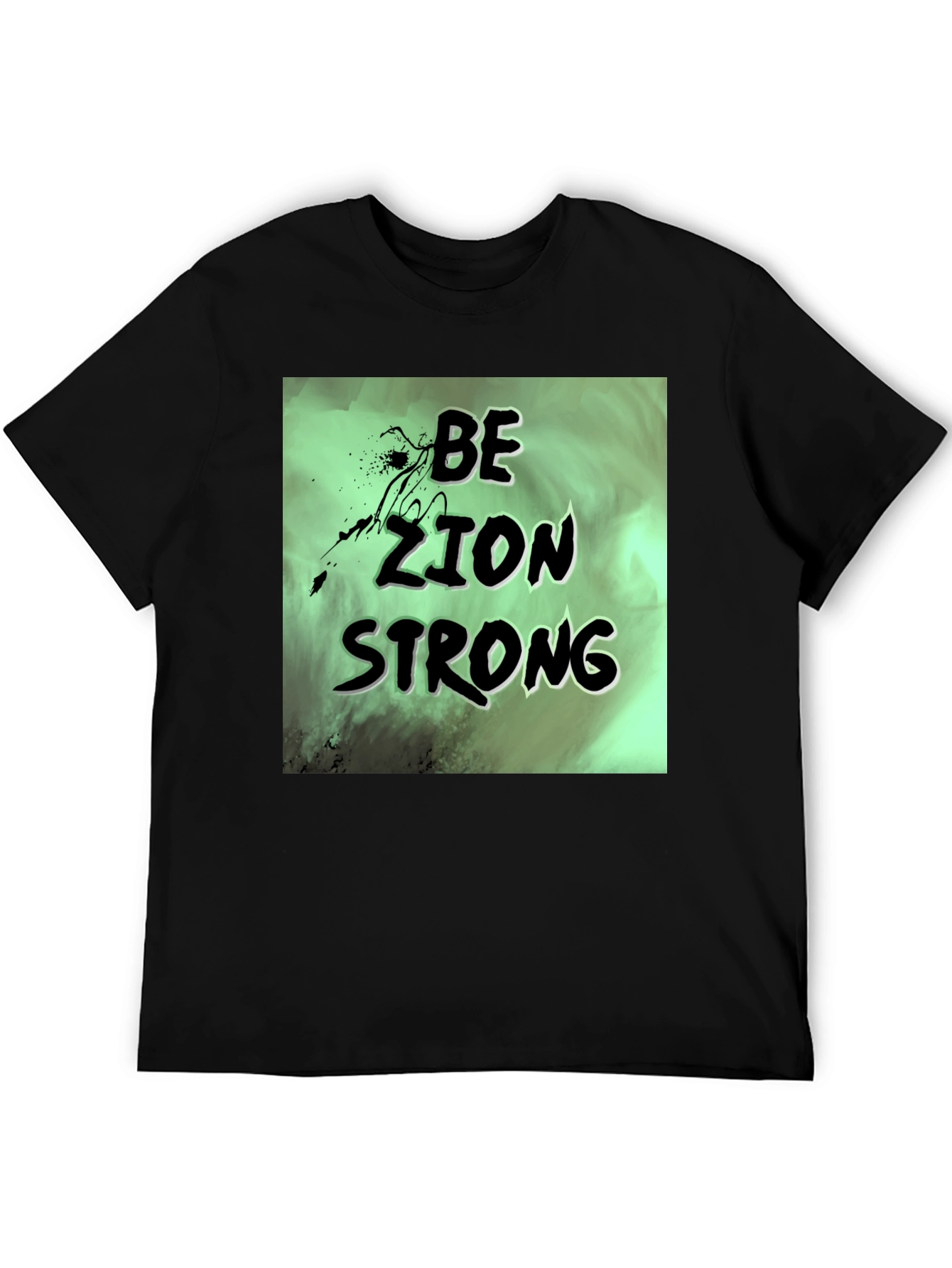 Be Zion Strong Graphic T-Shirt - Black Cotton Tee