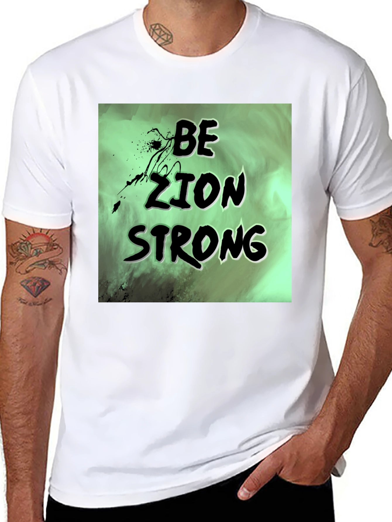 Be Zion Strong Graphic T-Shirt - Black Cotton Tee