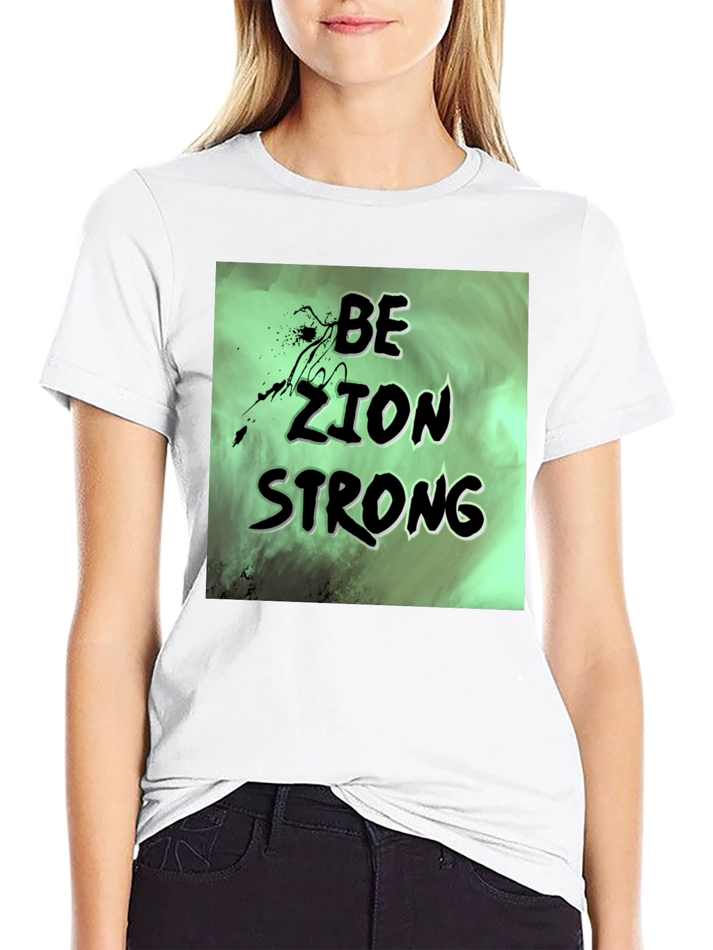 Be Zion Strong Graphic T-Shirt - Black Cotton Tee