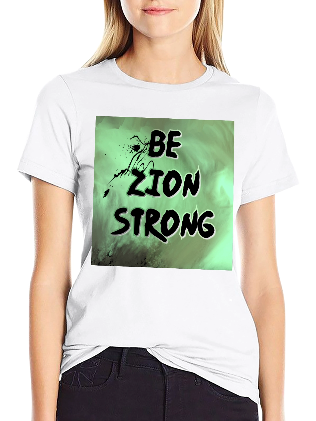 Be Zion Strong Graphic T-Shirt - Black Cotton Tee