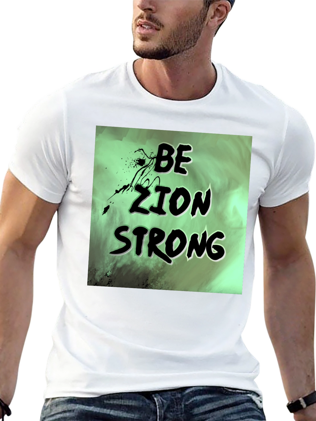 Be Zion Strong Graphic T-Shirt - Black Cotton Tee