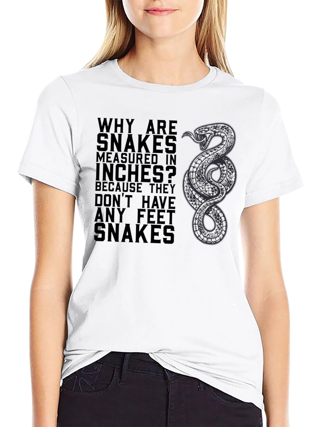 Snakes Measured in Inches Funny Graphic T-Shirt
