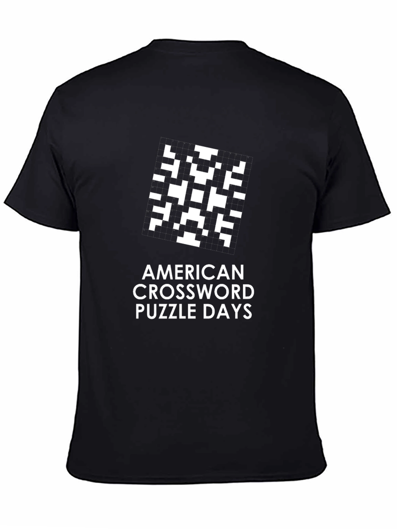 American Crossword Puzzle Days Black T-Shirt
