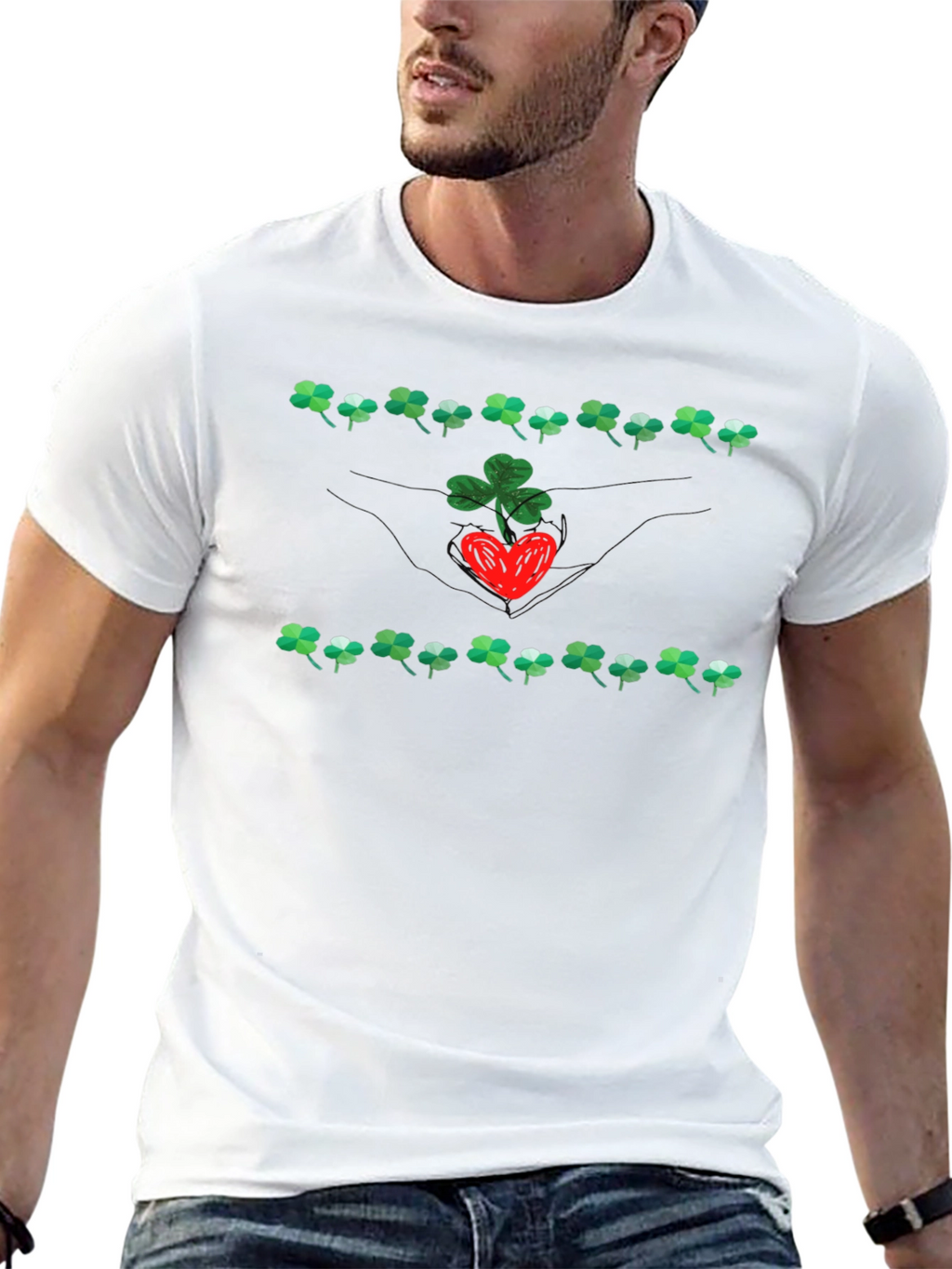 Lucky Clover Heart Graphic Tee - St. Patricks Day