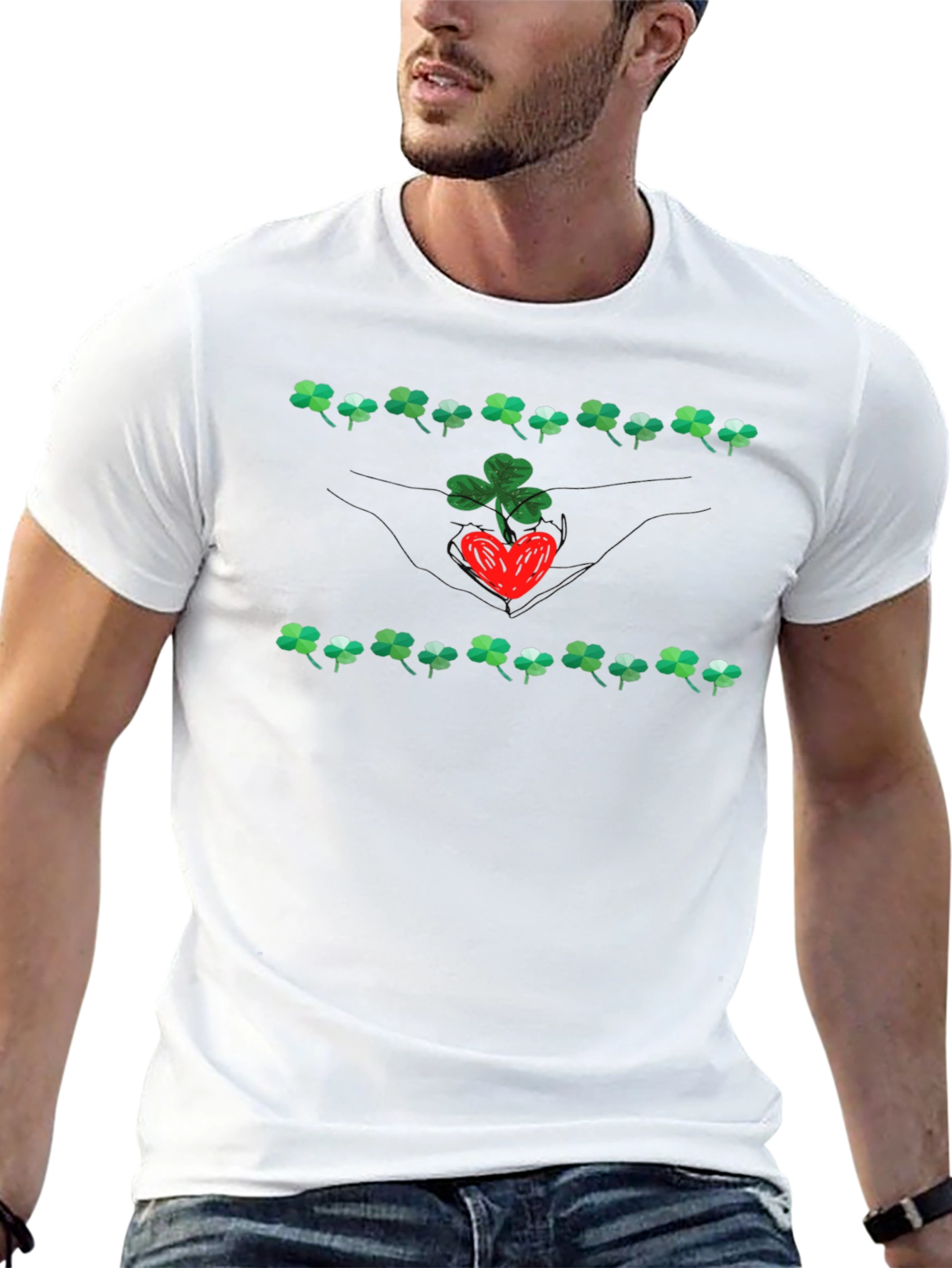 Lucky Clover Heart Graphic Tee - St. Patricks Day