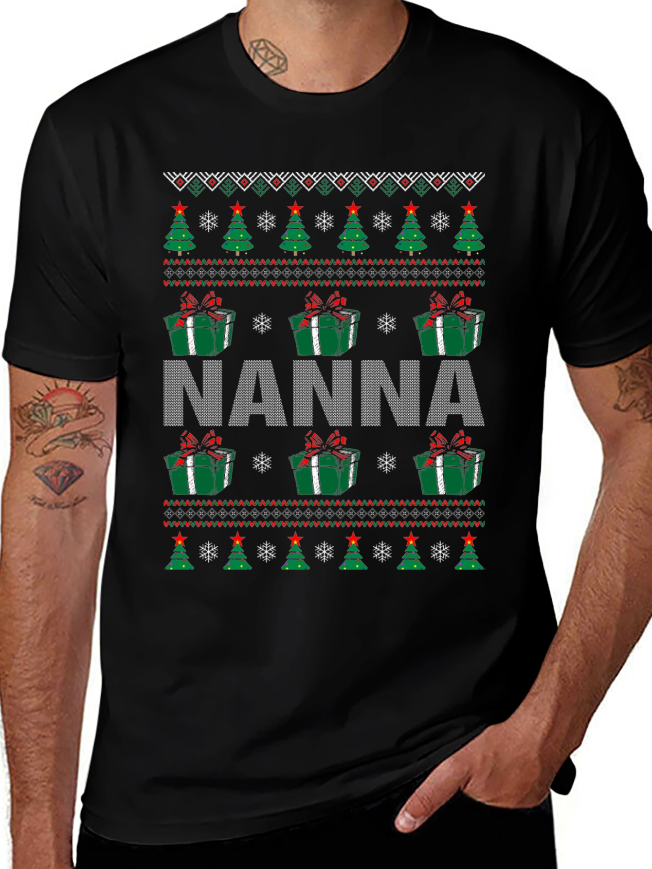 Nanna Christmas Ugly Sweater T-Shirt