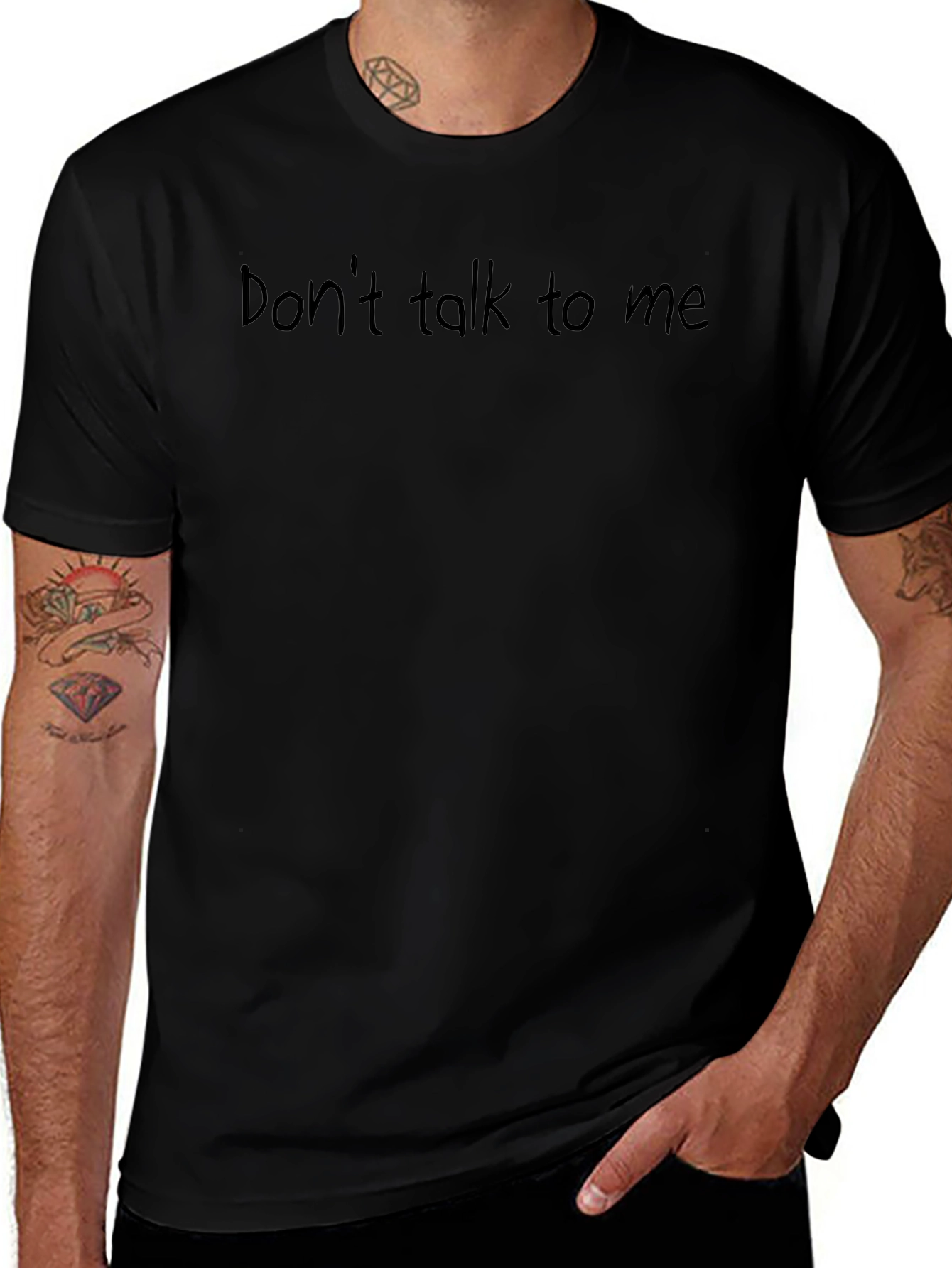 Mens Black Dont Talk to Me Graphic Tee