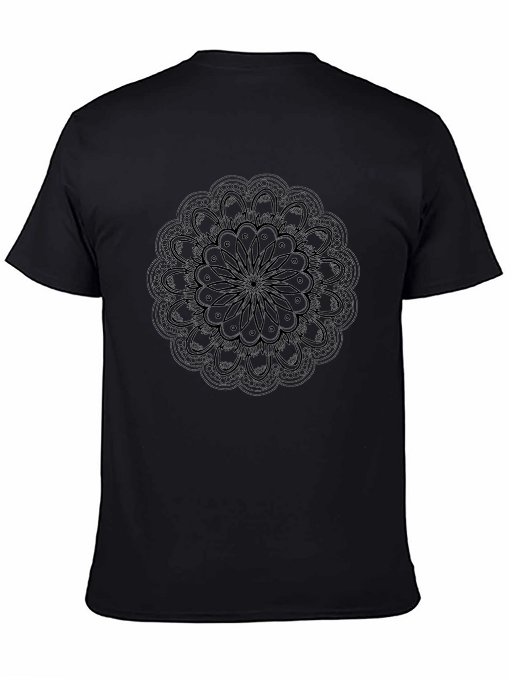Black Mandala Graphic Tee - Mens Casual T-Shirt