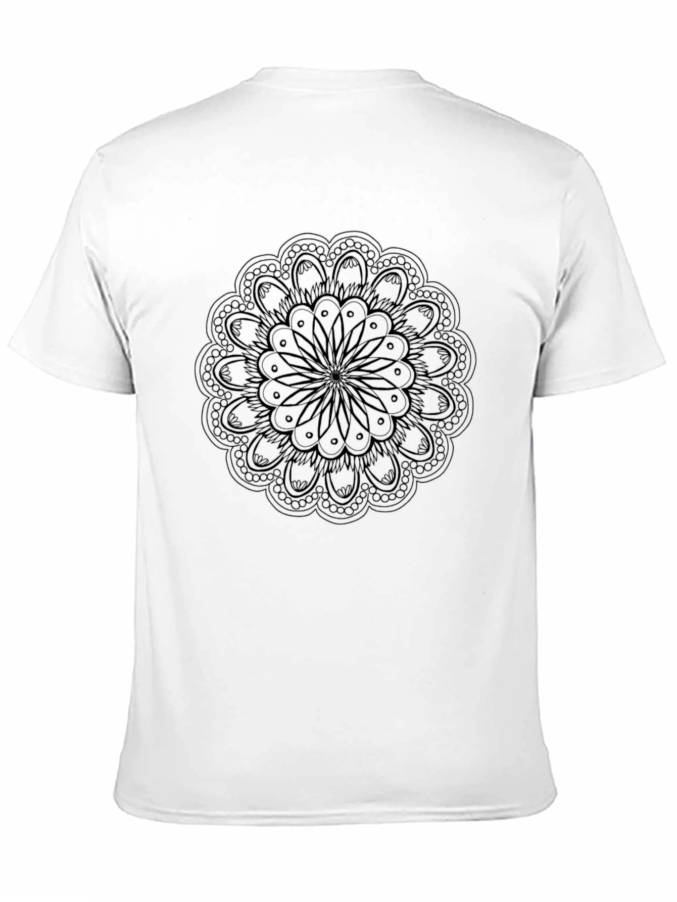 Black Mandala Graphic Tee - Mens Casual T-Shirt