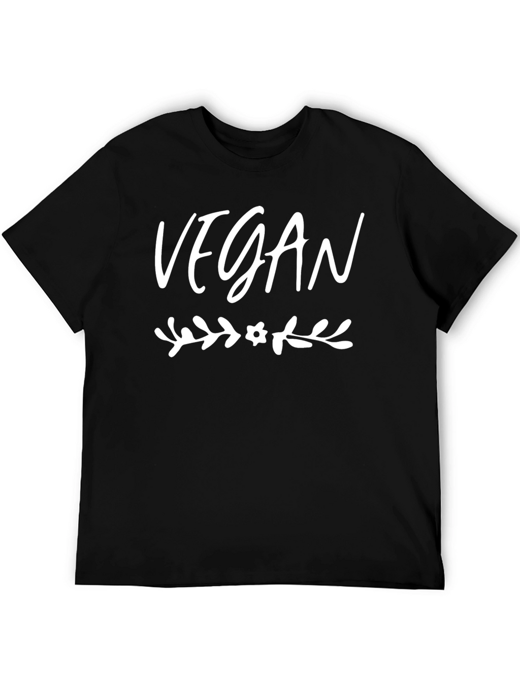 Vegan Floral T-Shirt - Unisex Black Tee