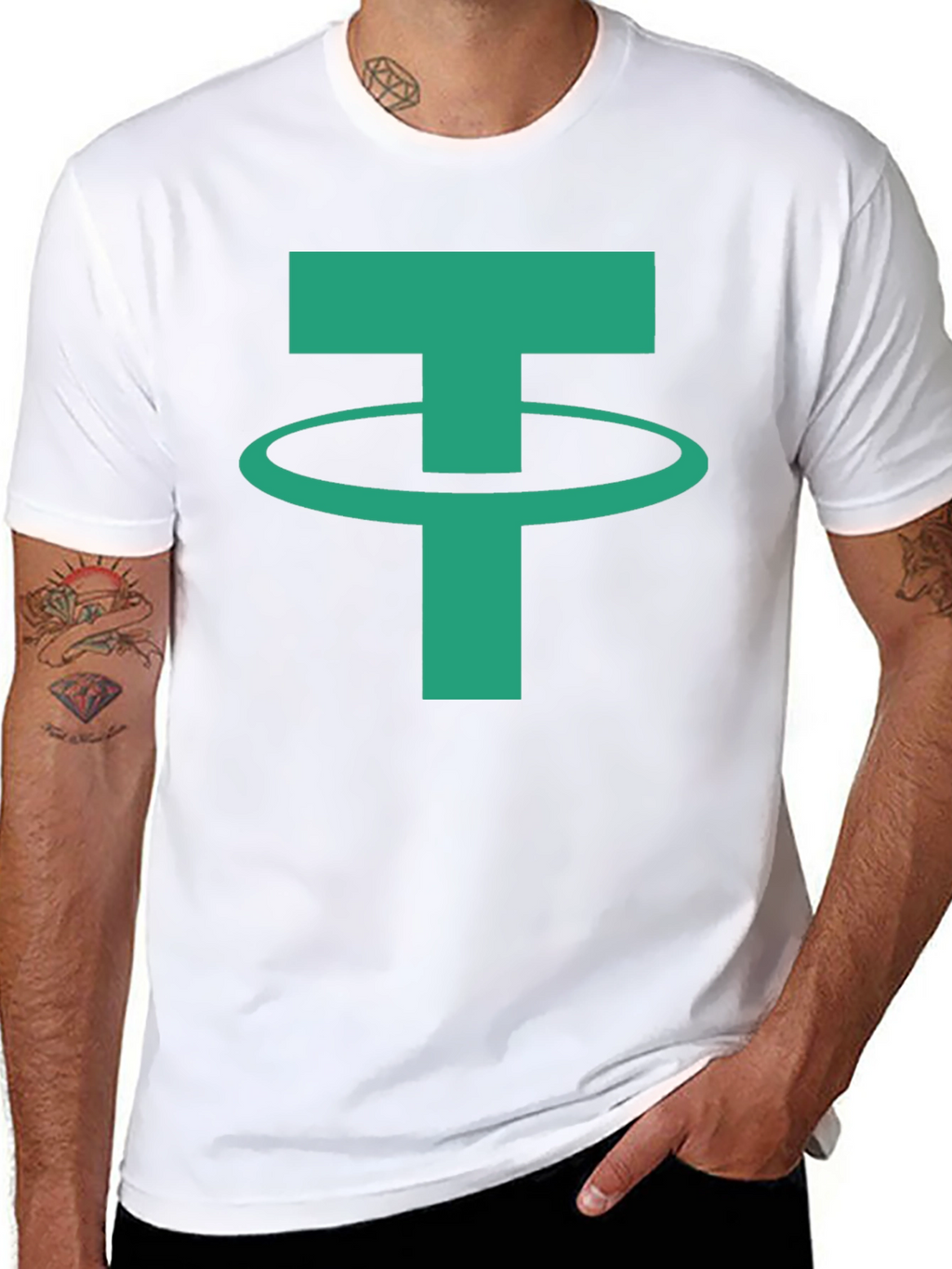 Tether Crypto Logo T-Shirt - Black